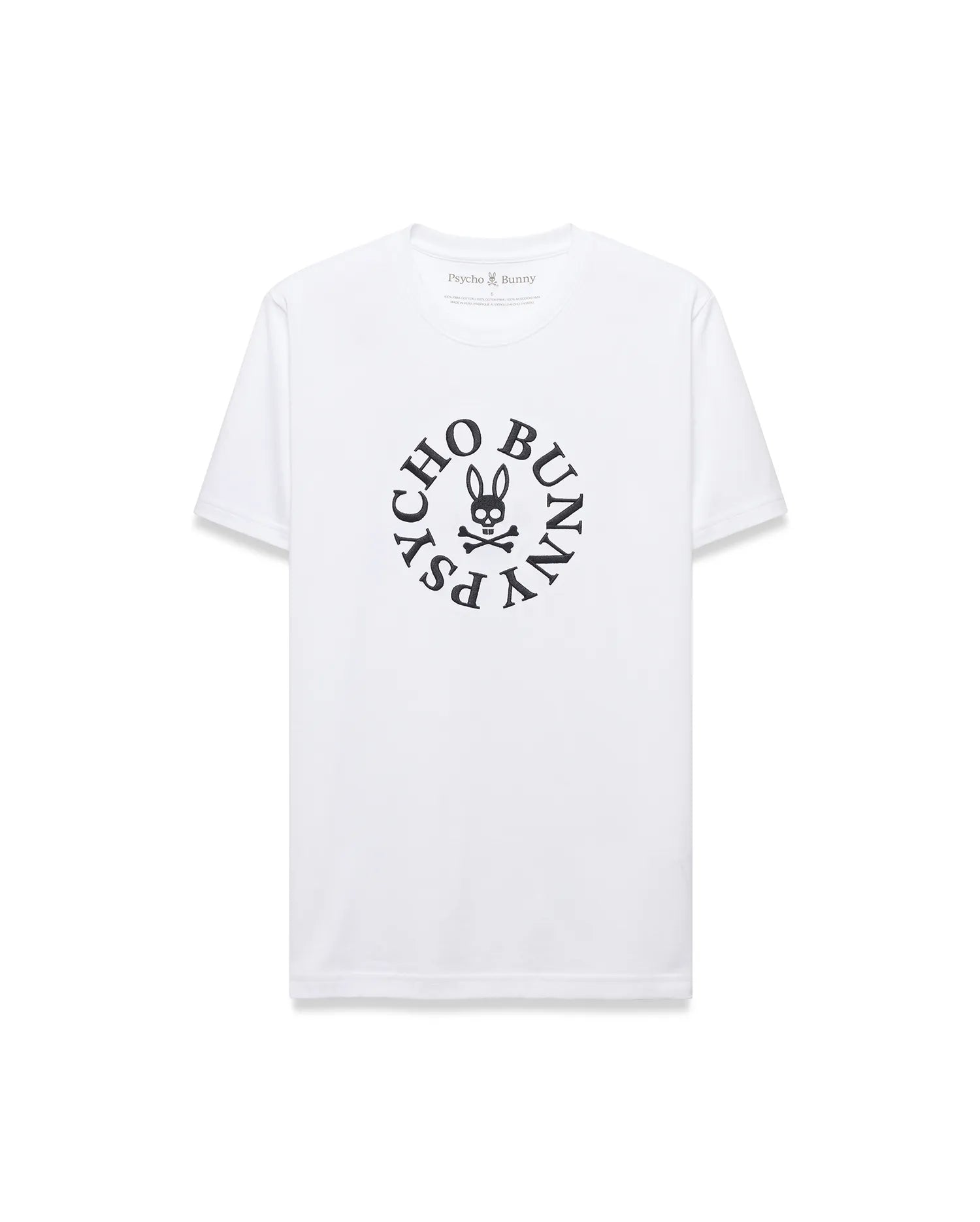 Psycho Bunny Men's Tees Vallance Graphic Tee maglietta bianca cotone Pima