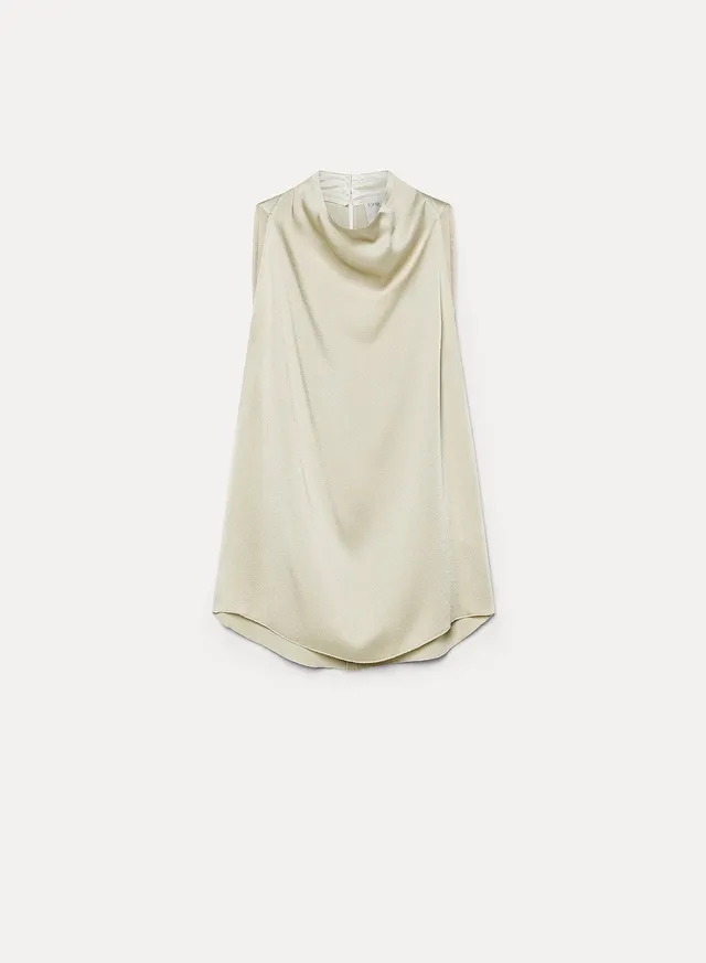 Forte top top in envers satin senza maniche argilla