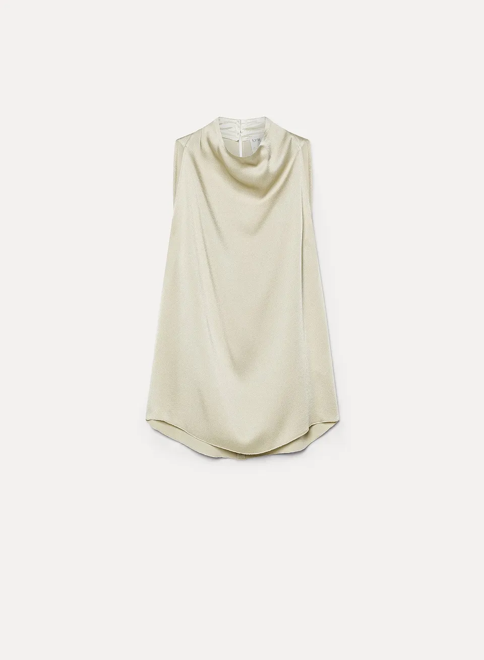 Forte top top in envers satin senza maniche argilla