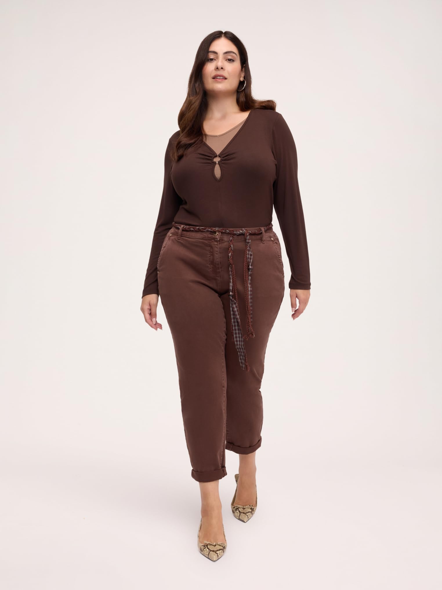 Fiorella Rubino Top e t-shirt T-Shirt bimaterica XS Plus scollo a V