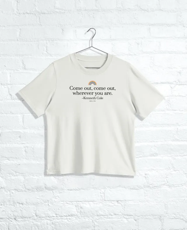 Kenneth Cole Reaction Clothing Men's COME OUT Regular Tee maglietta Faded Bone
