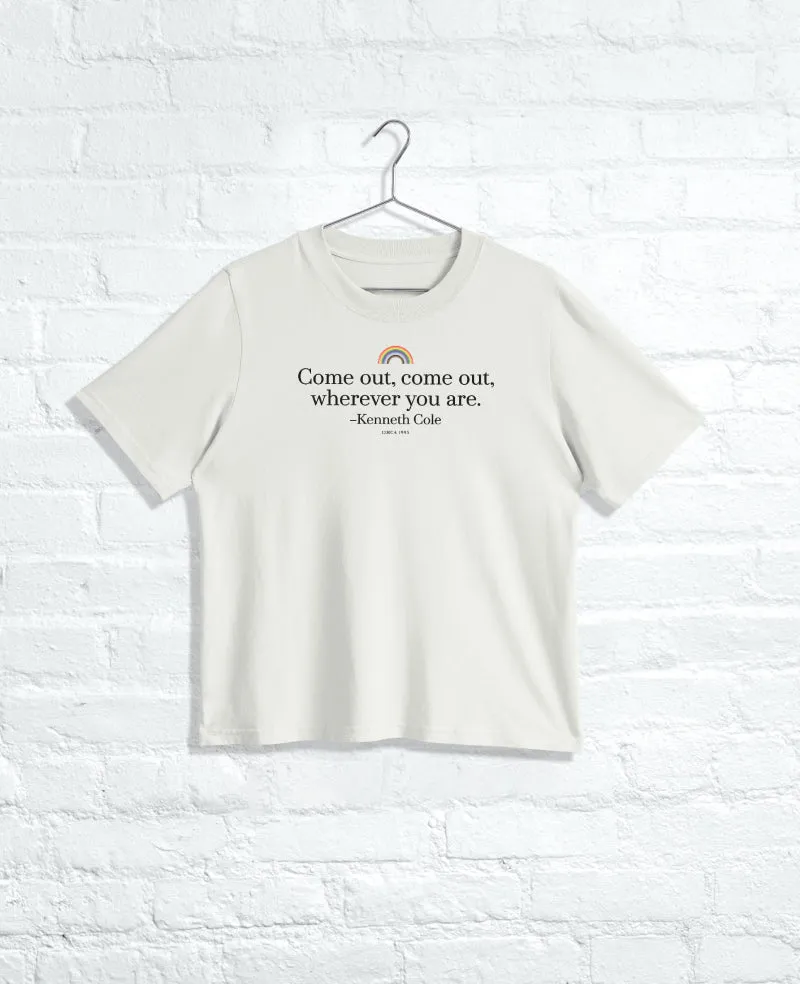 Kenneth Cole Reaction Clothing Men's COME OUT Regular Tee maglietta Faded Bone