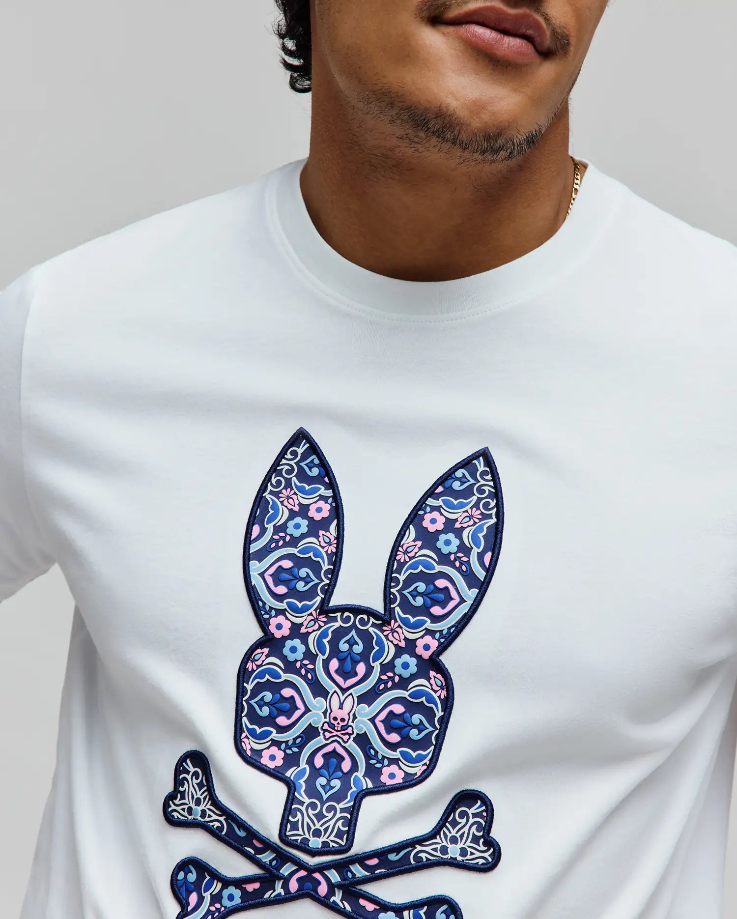 Psycho Bunny Men's Tees MENS LUKE GRAPHIC TEE MT0200236 t-shirt bianca