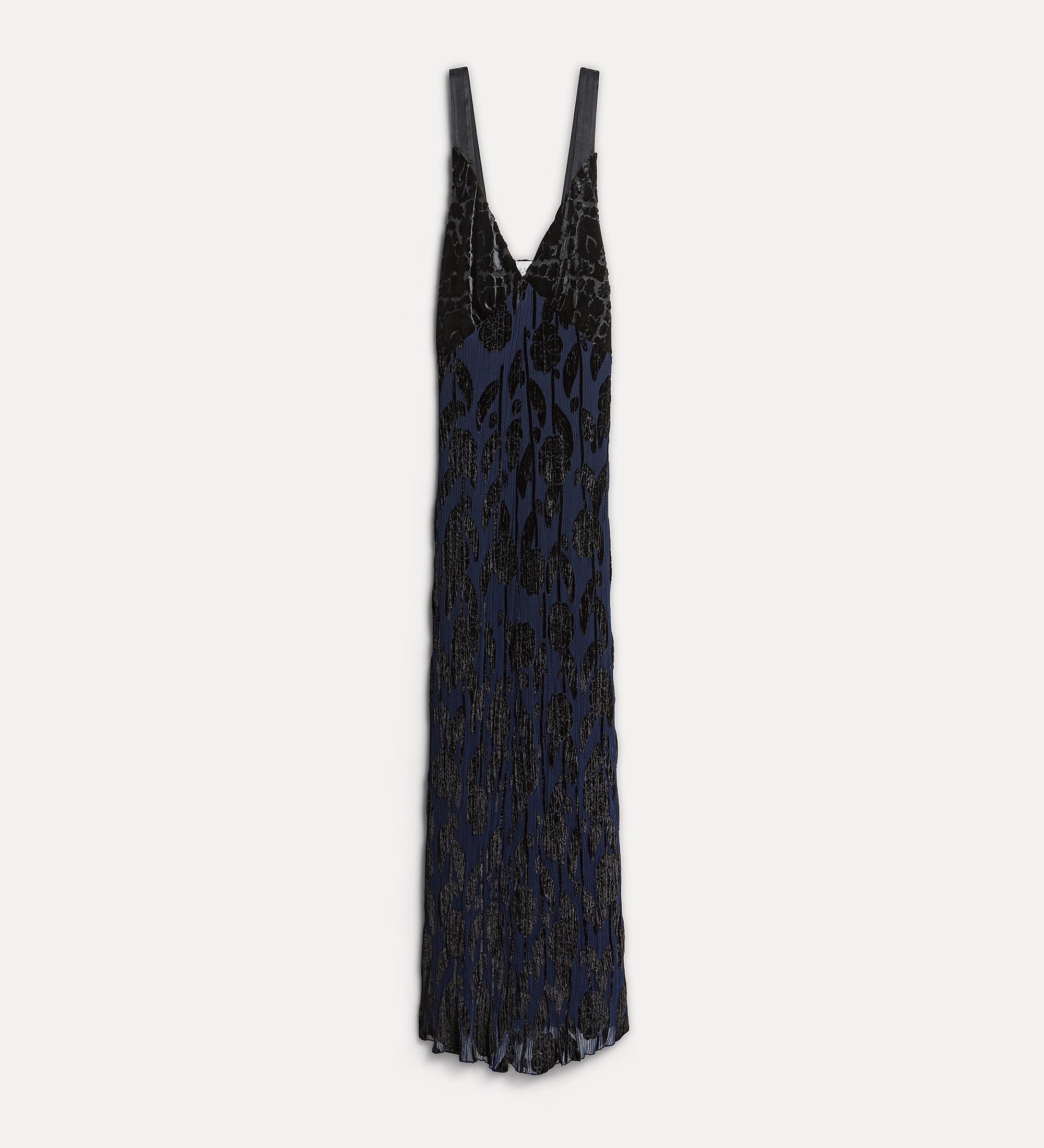 Forte abiti Roses abito slip lungo in velluto nero