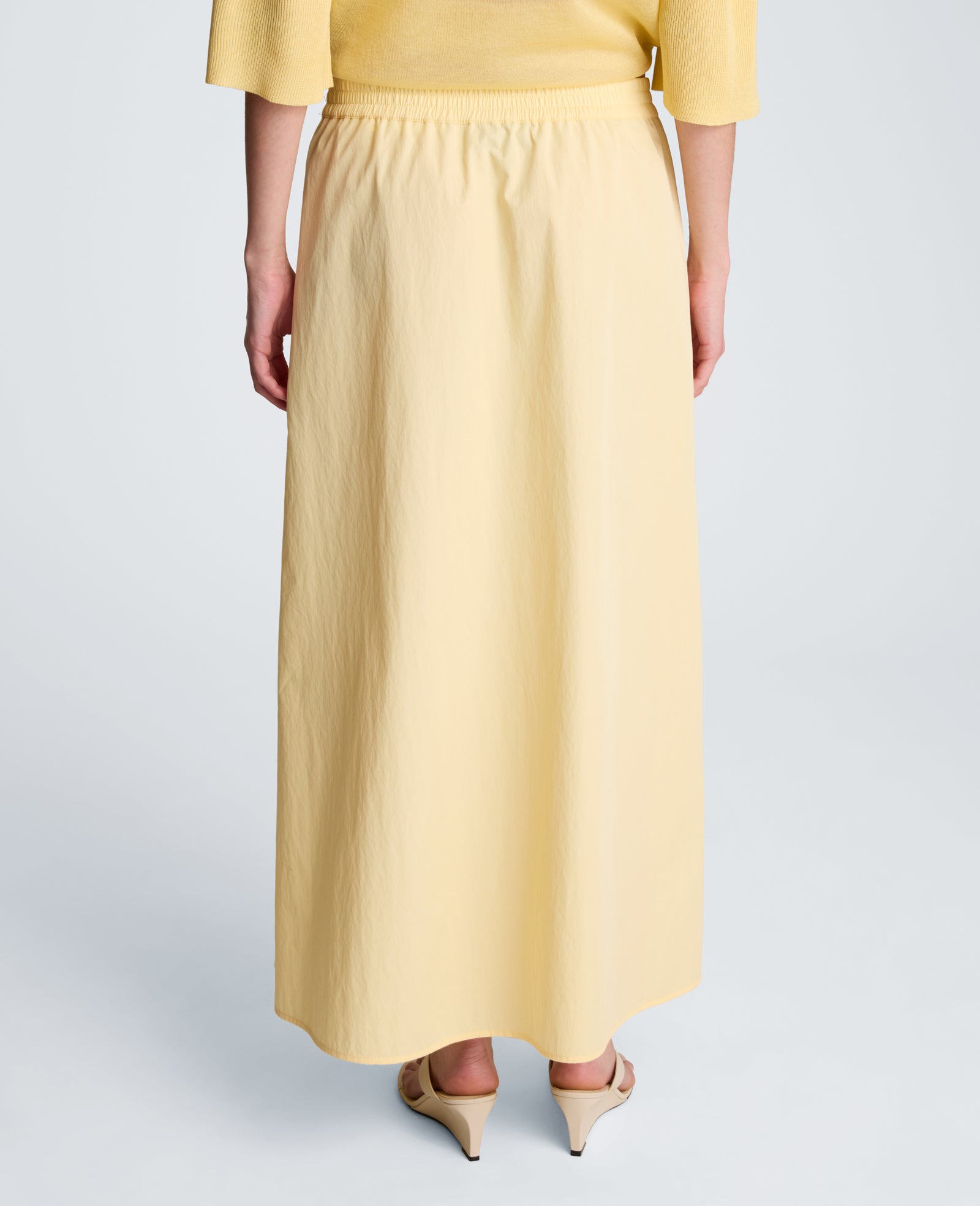 Kenneth Cole Reaction Clothing Pull On Maxi Skirt gonna lunga Pastel Yellow