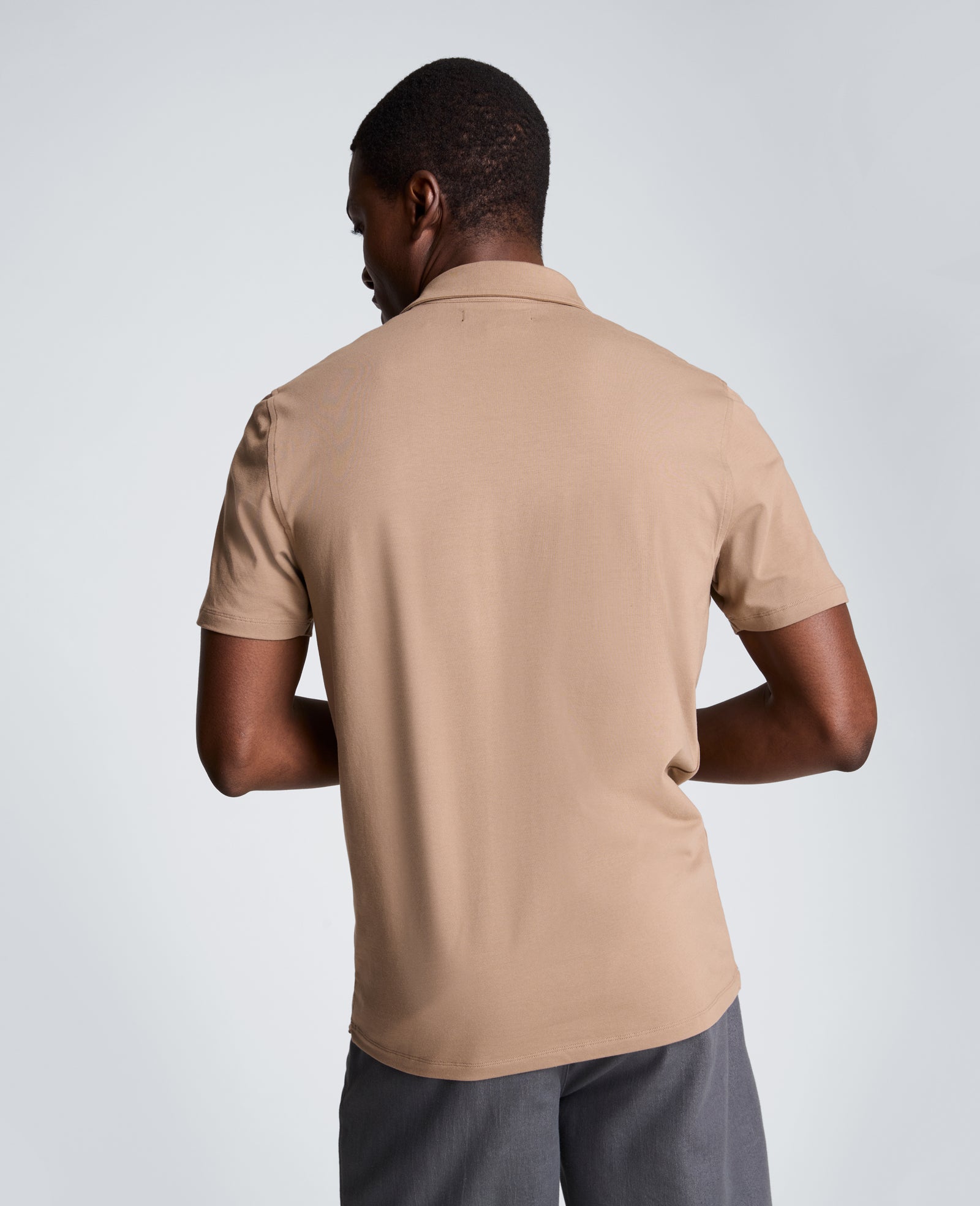 Kenneth Cole Reaction Clothing Performance Button Polo beige S cotone elasticizzato