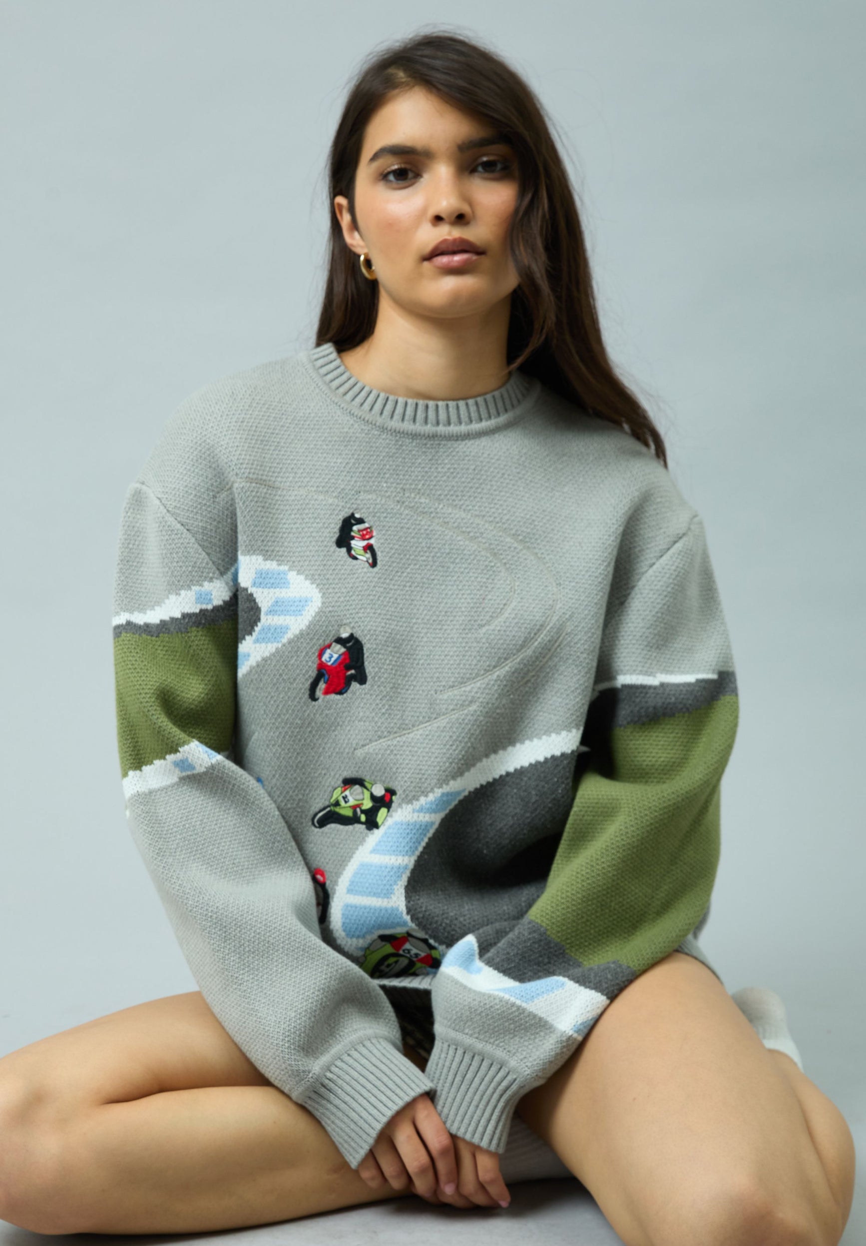 House Of Sunny Women's Knitwear SUPERBIKES KNIT maglione taglie UK S-XL jacquard