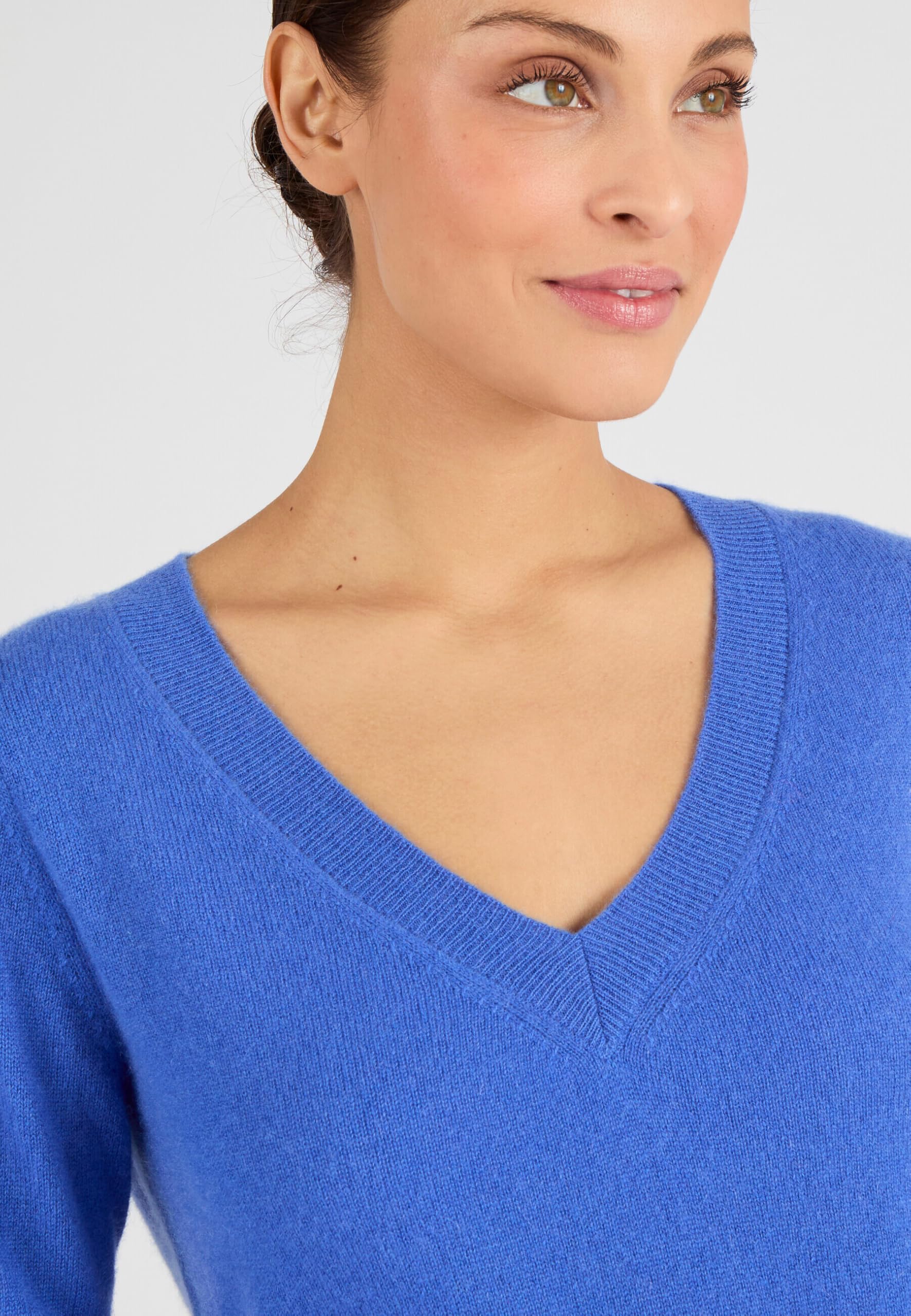 Damart Prêt-à-porter Maglione donna puro cashmere scollo V Blu 38-44