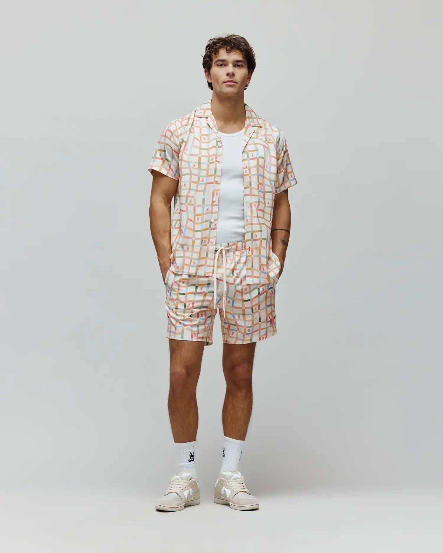 Psycho Bunny Men's Shirts MENS ATLAS TENCEL SHIRT MT0300079 camicia bianca Tencel