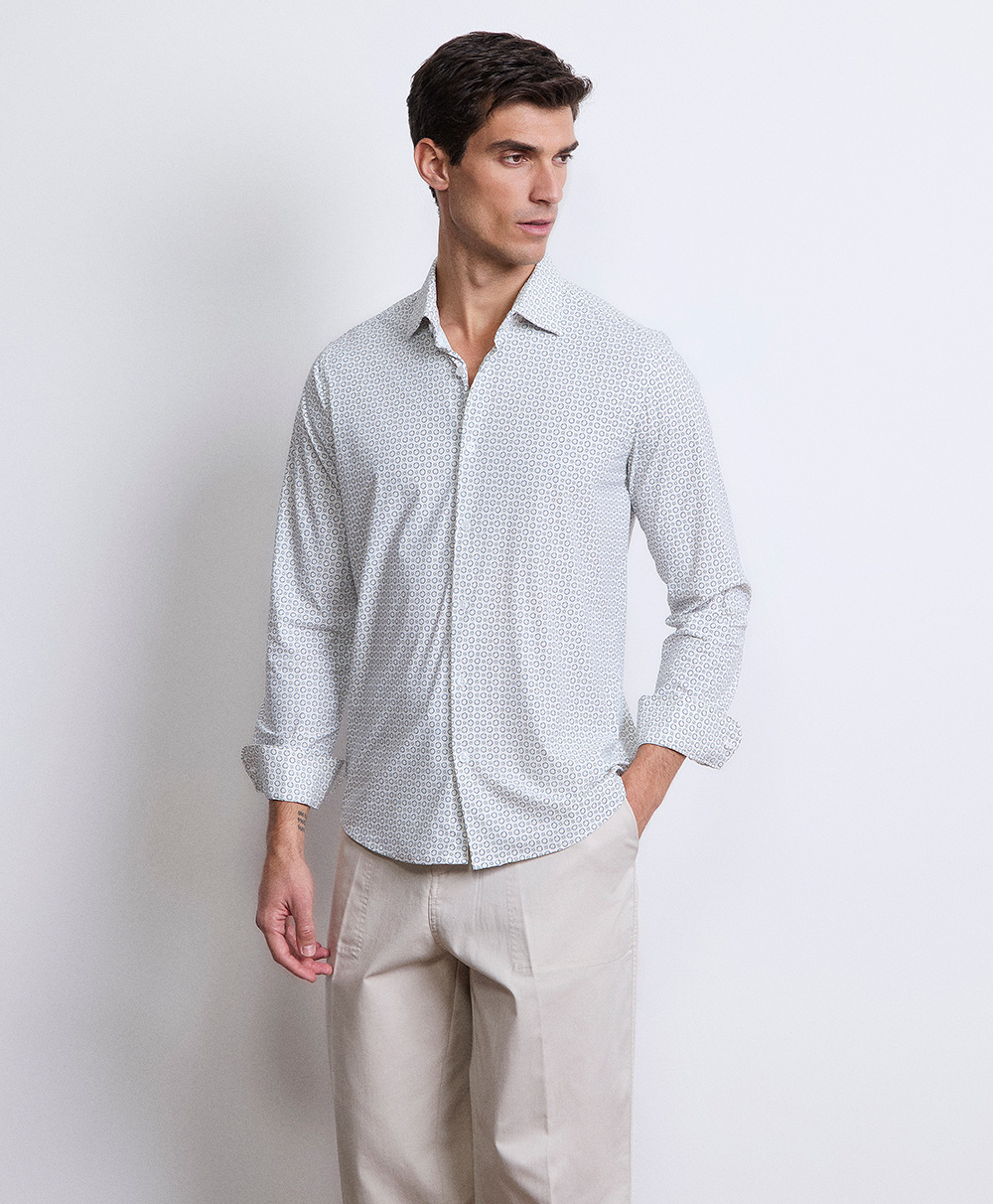 Markup Uomo Camicie Camicia collo italiano no iron stampata