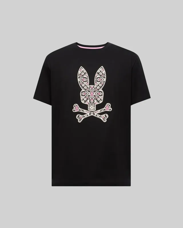 Psycho Bunny Big & Tall LUKE BT0200046 t-shirt nera taglie forti in cotone Pima