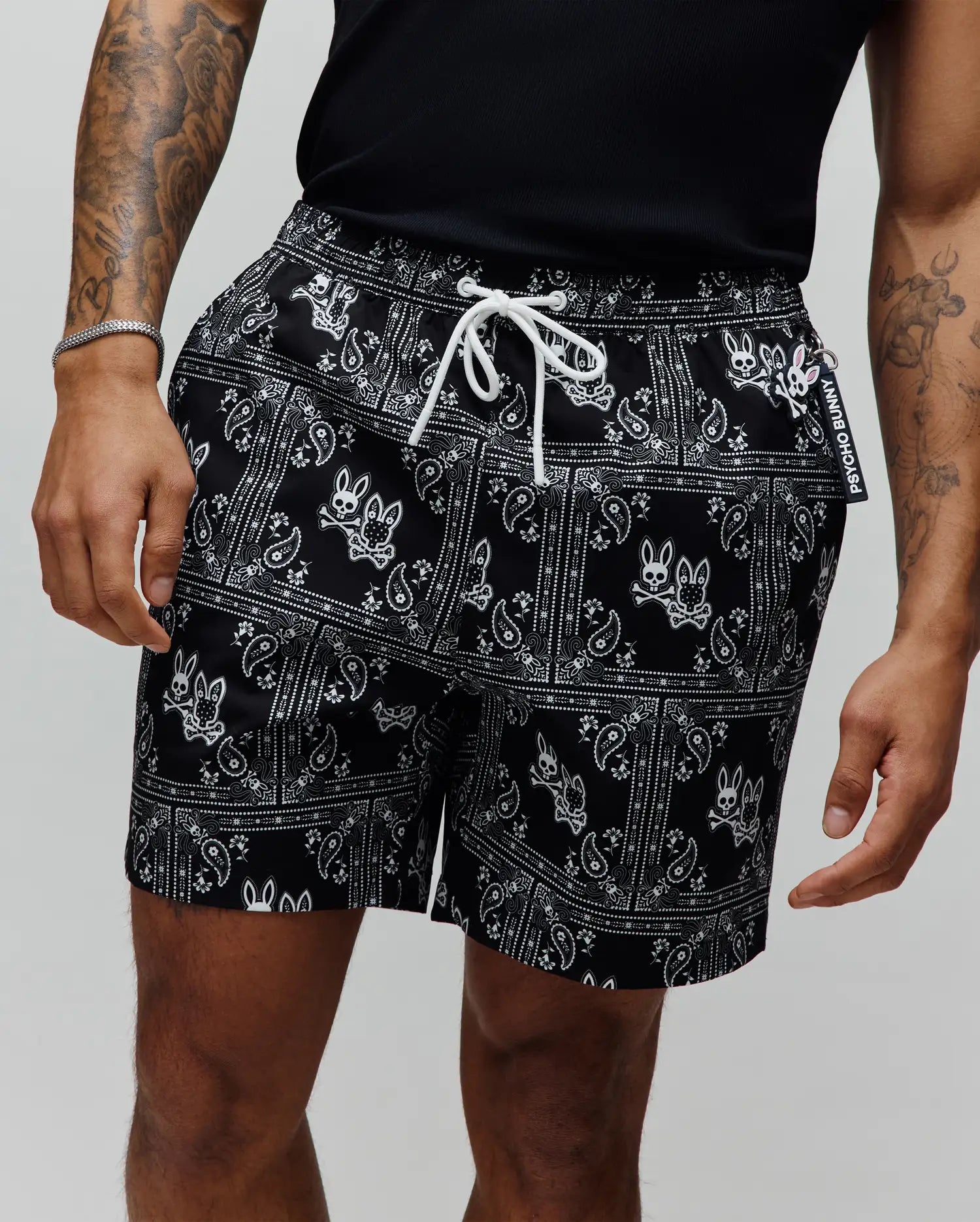 Psycho Bunny Men's Swimwear Luke Swim Trunk 6" MB1000053 nero