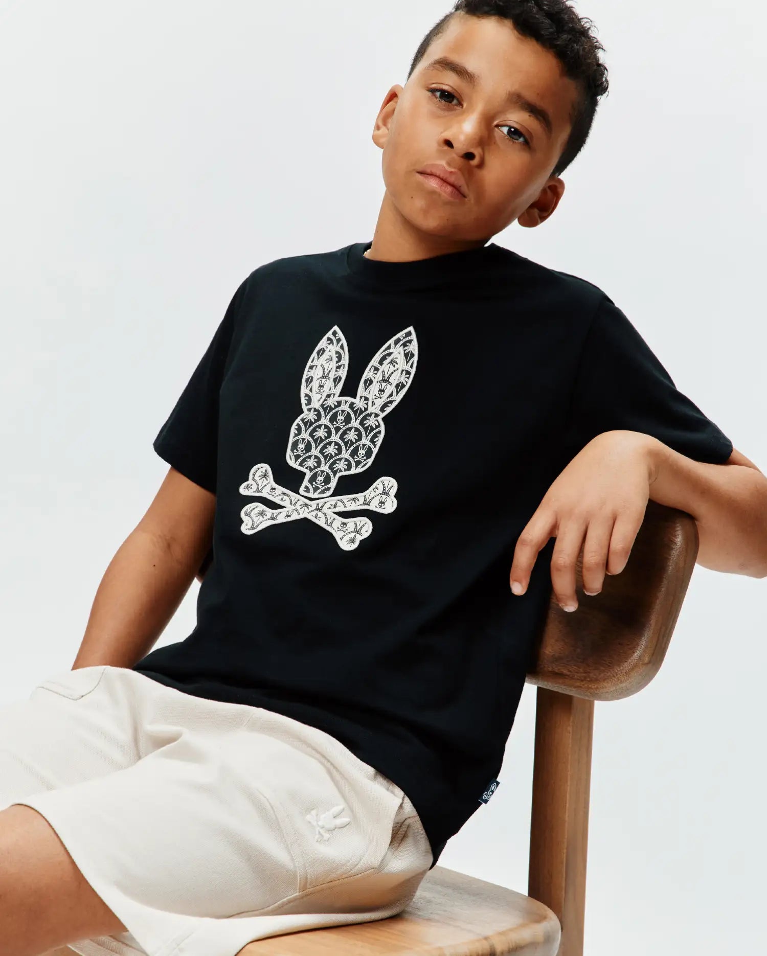 Psycho Bunny Kids Tees KIDS BRAD GRAPHIC TEE - KT0200182 T-shirt nera