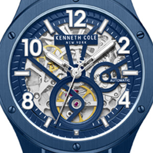 Kenneth Cole Reaction Watches Skeleton Automatic orologio blu automatico