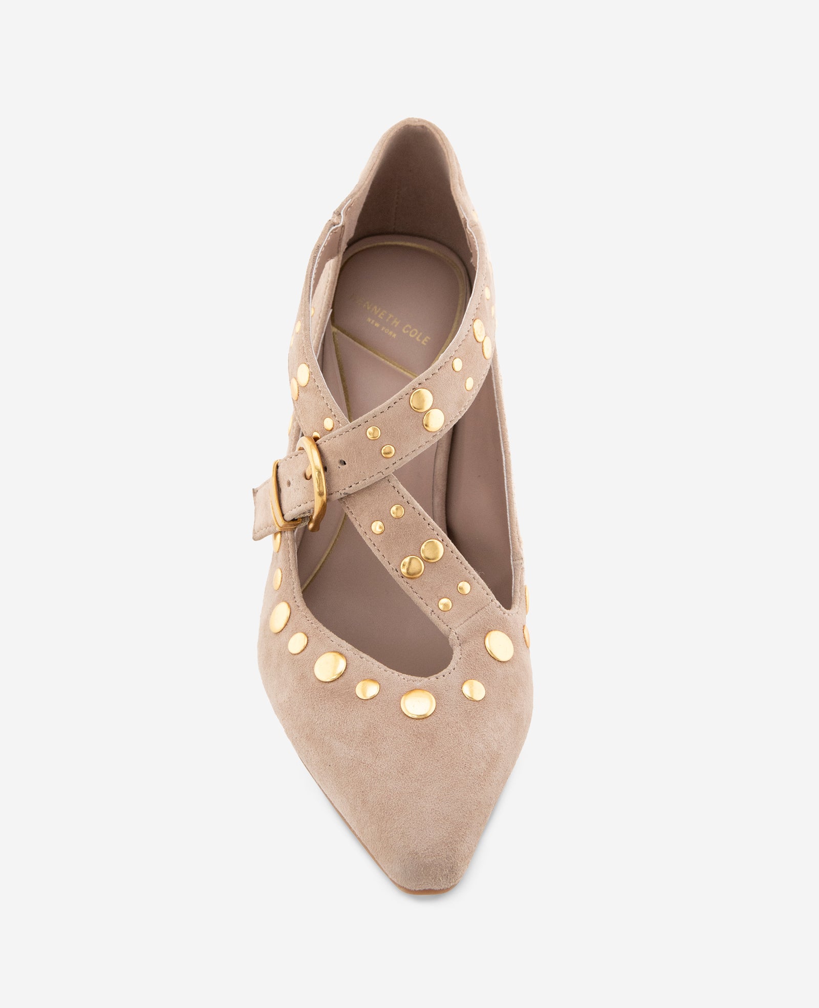 Kenneth Cole Reaction Shoes Qupid Suede X Band Studded Pump décolleté almond suede