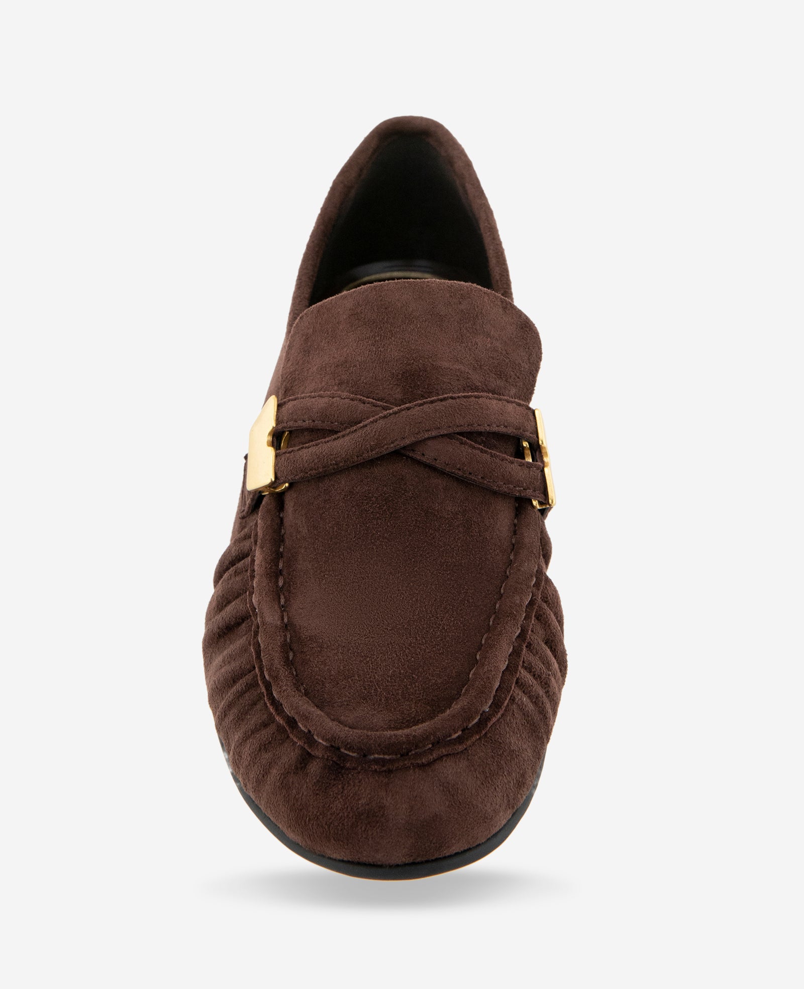 Kenneth Cole Reaction Remi Suede Pleated Toe loafer marrone in camoscio