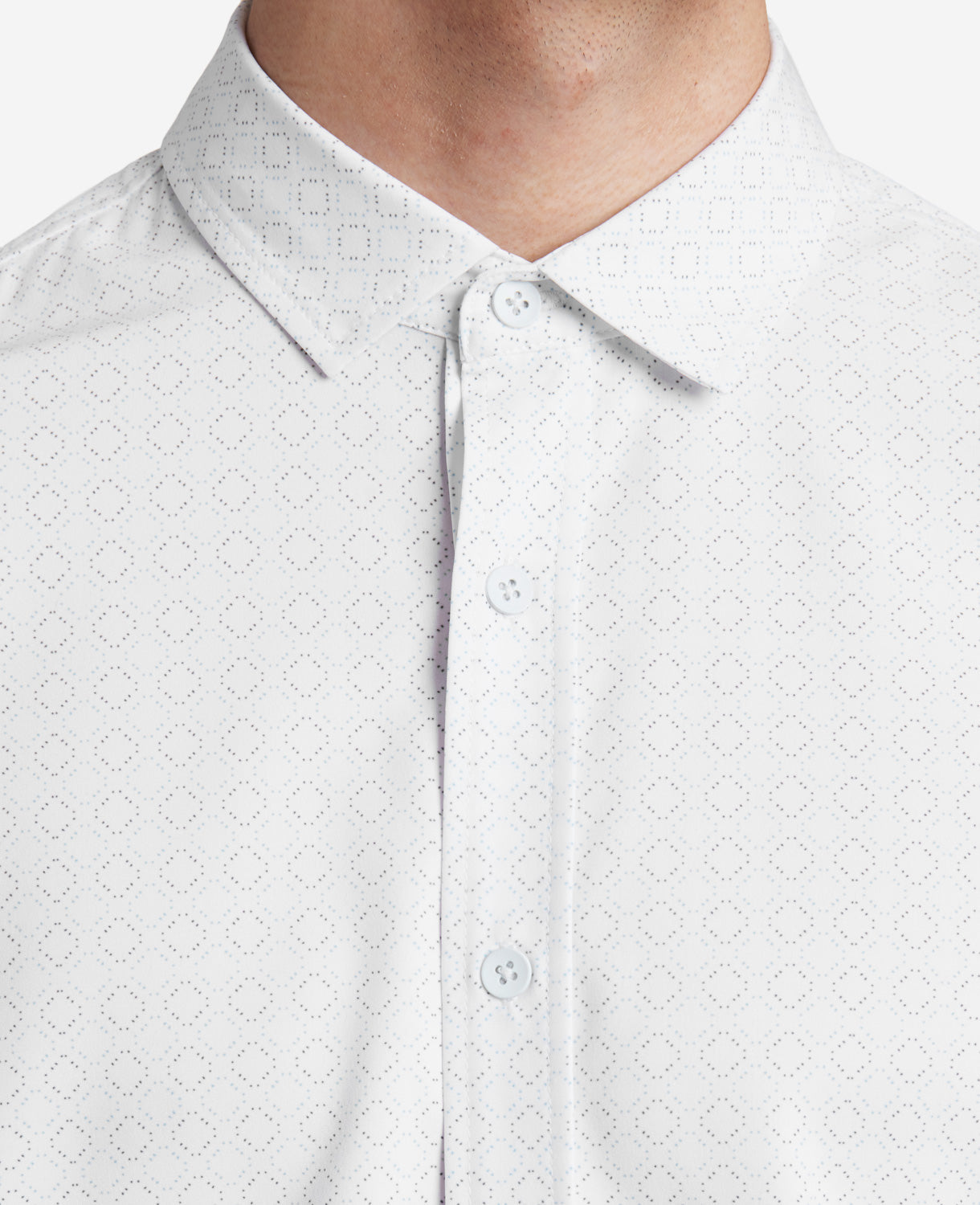 Kenneth Cole Reaction Clothing Stretch Short Sleeve Button-Down Shirt camicia bianca
