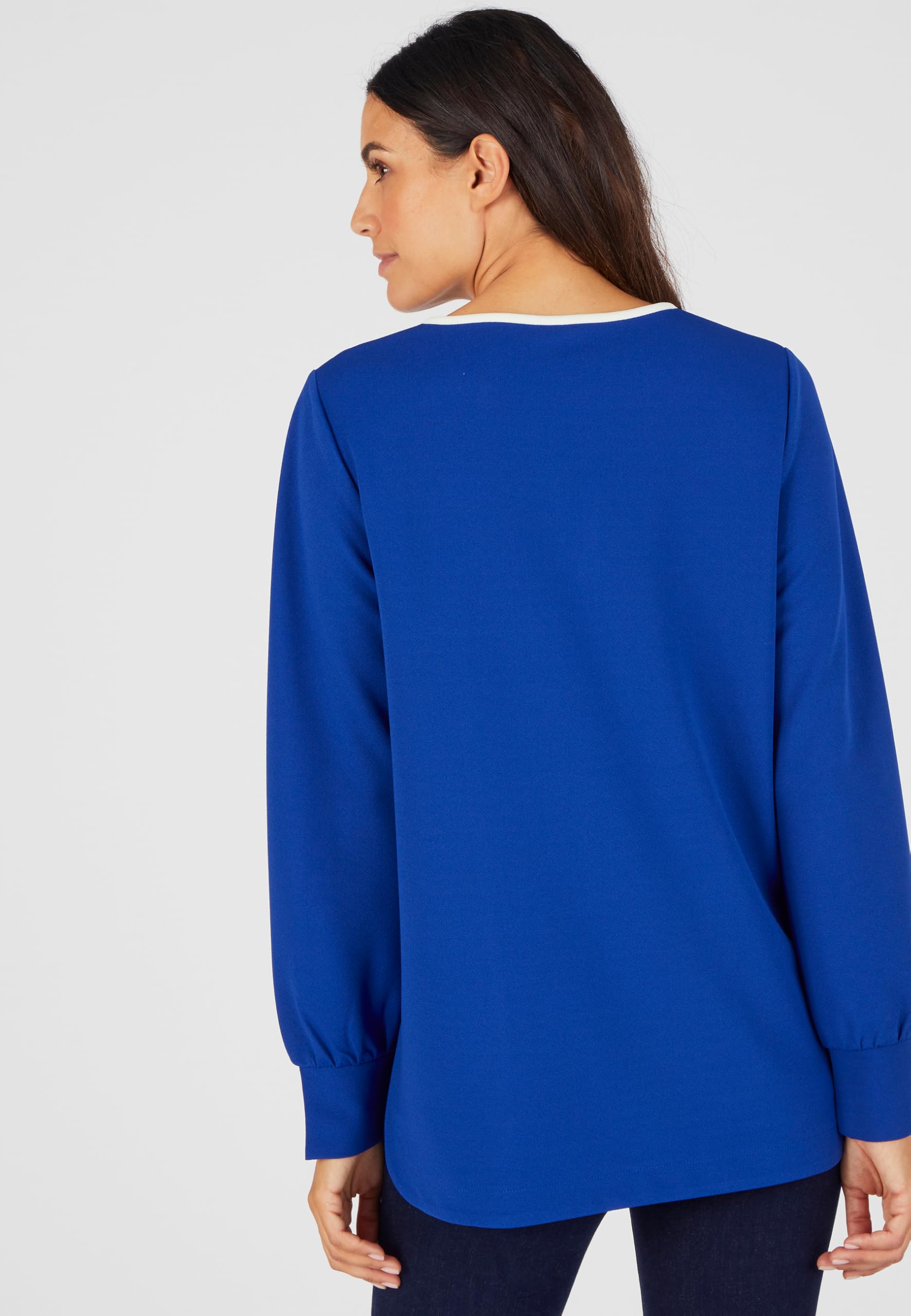 Damart Prêt-à-porter Tunica in maglia crespa stretch blu 34/36