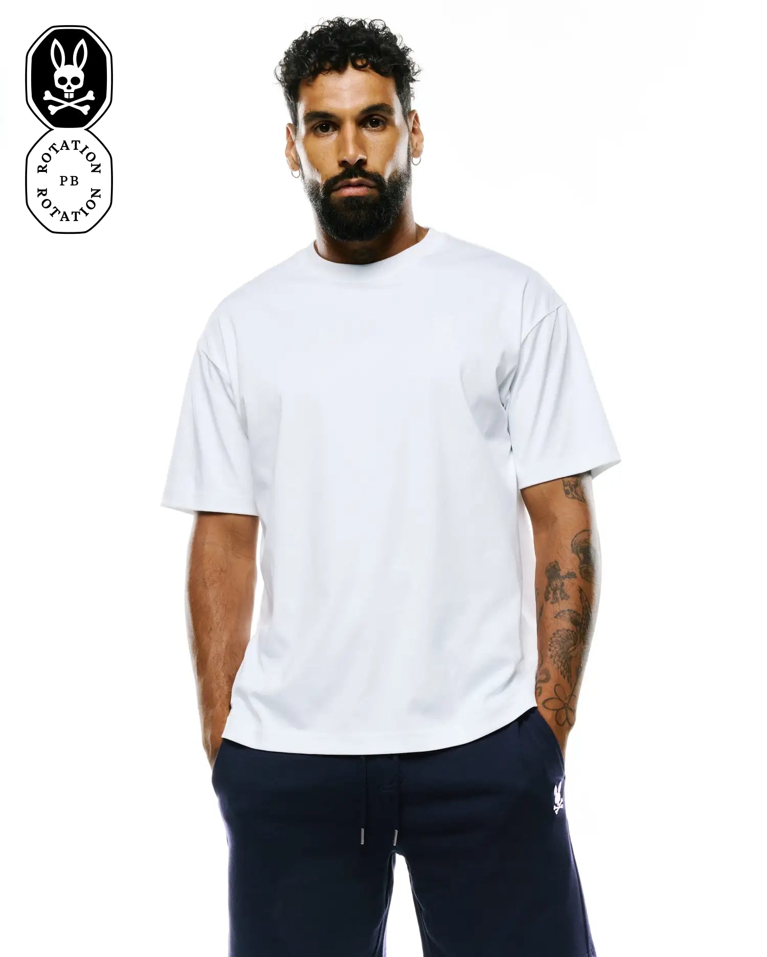Psycho Bunny Oscar MT0200217 maglietta bianca 100% Pima oversize