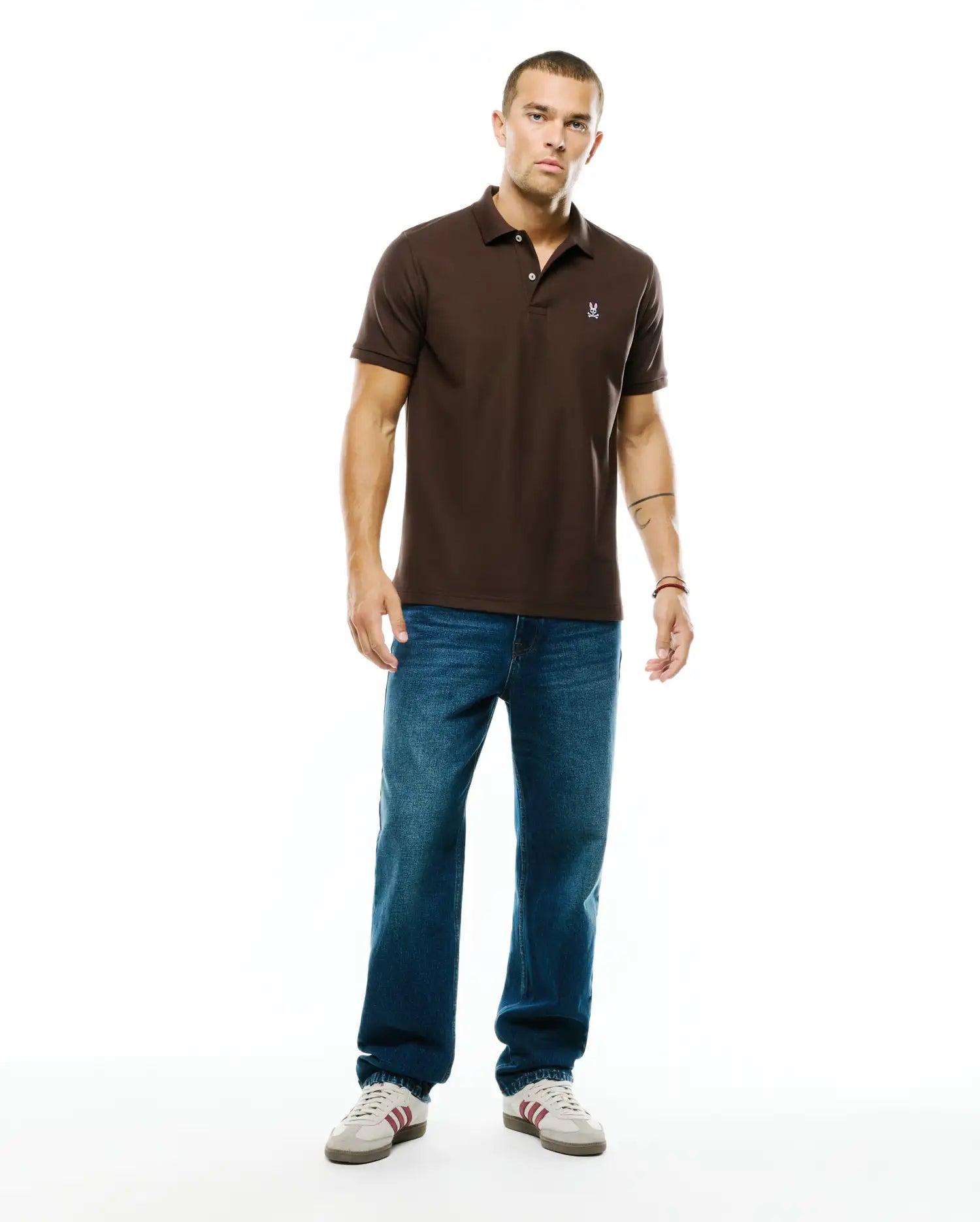 Psycho Bunny Men's Polos Classic Pima Pique Polo polo Java in cotone Pima