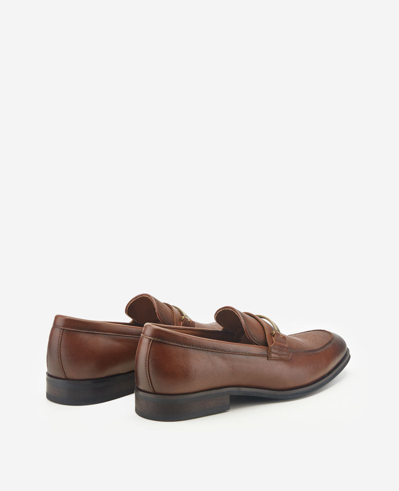 Kenneth Cole Reaction Marco Slip on Loafer mocassini color cuoio uomo