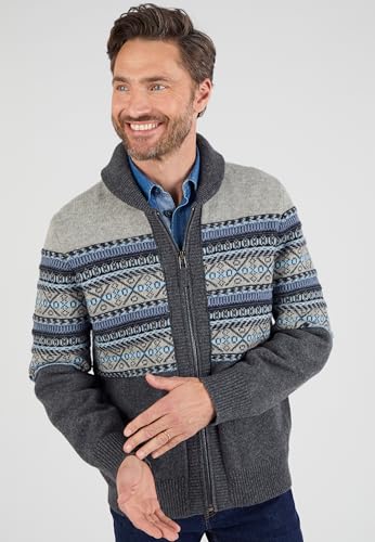 Damart Prêt-à-porter Gilet con zip misto lana jacquard uomo