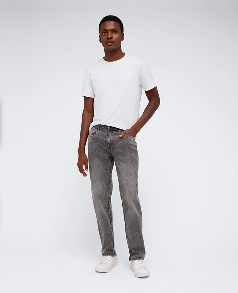 Kenneth Cole Reaction Clothing Athletic-Fit Recycled Stretch Denim Jean jeans grigio acid wash