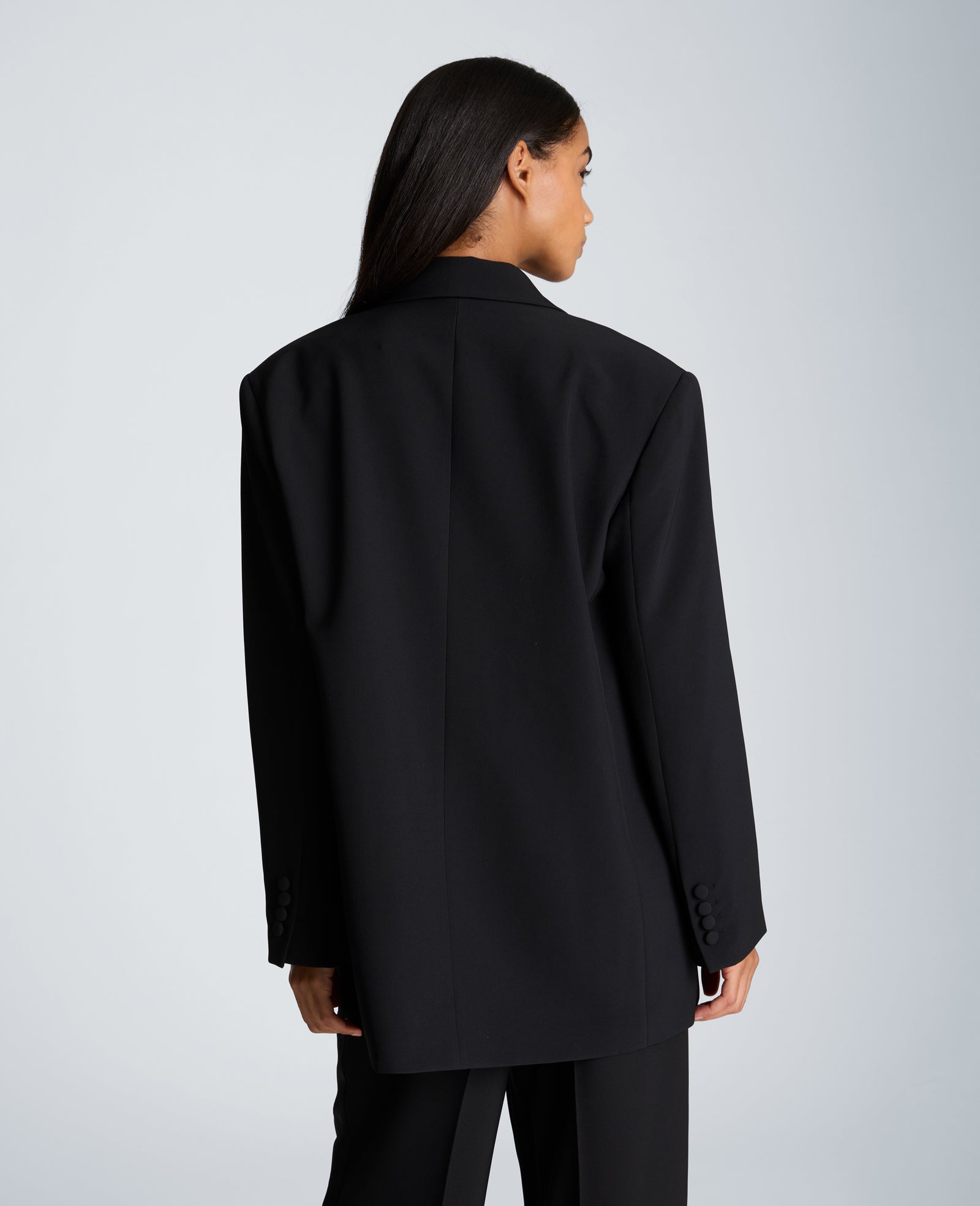 Kenneth Cole Reaction Clothing Boyfriend Jacket with Contrast Lapel giacca nera