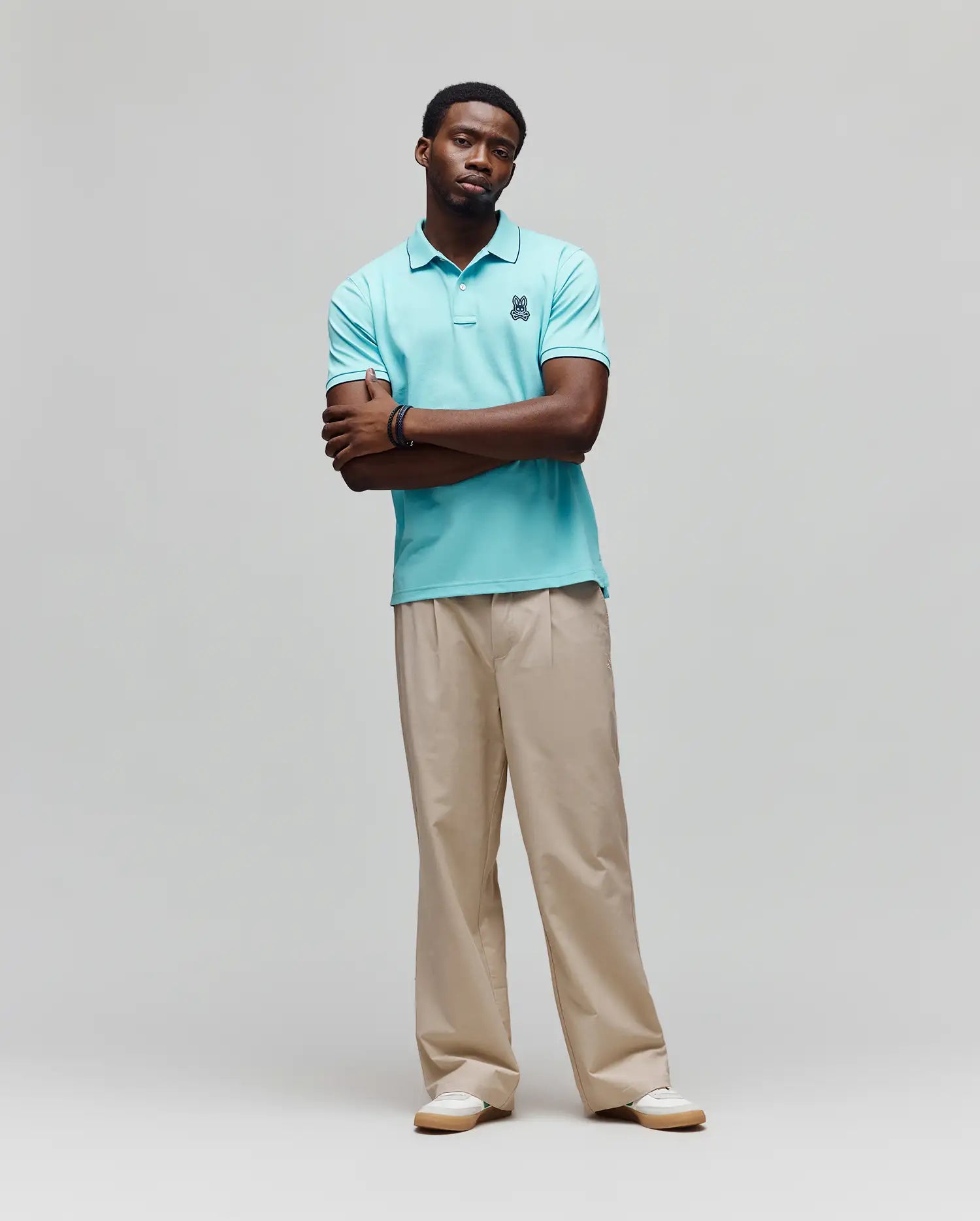 Psycho Bunny Men's Polos Lachlan polo piqué sabbia regular cotone Pima
