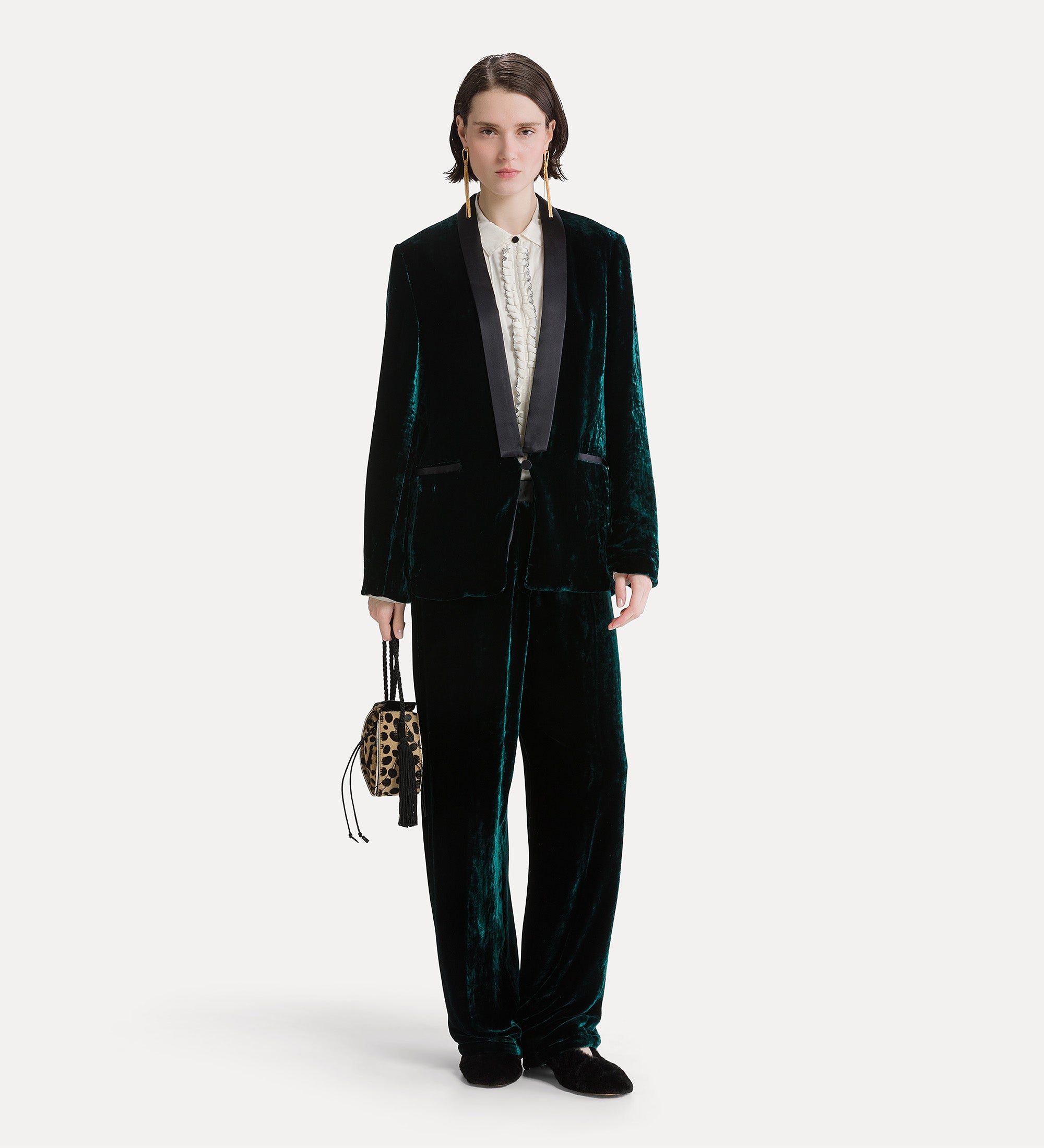Forte camicie camicia smoking in voile bianca