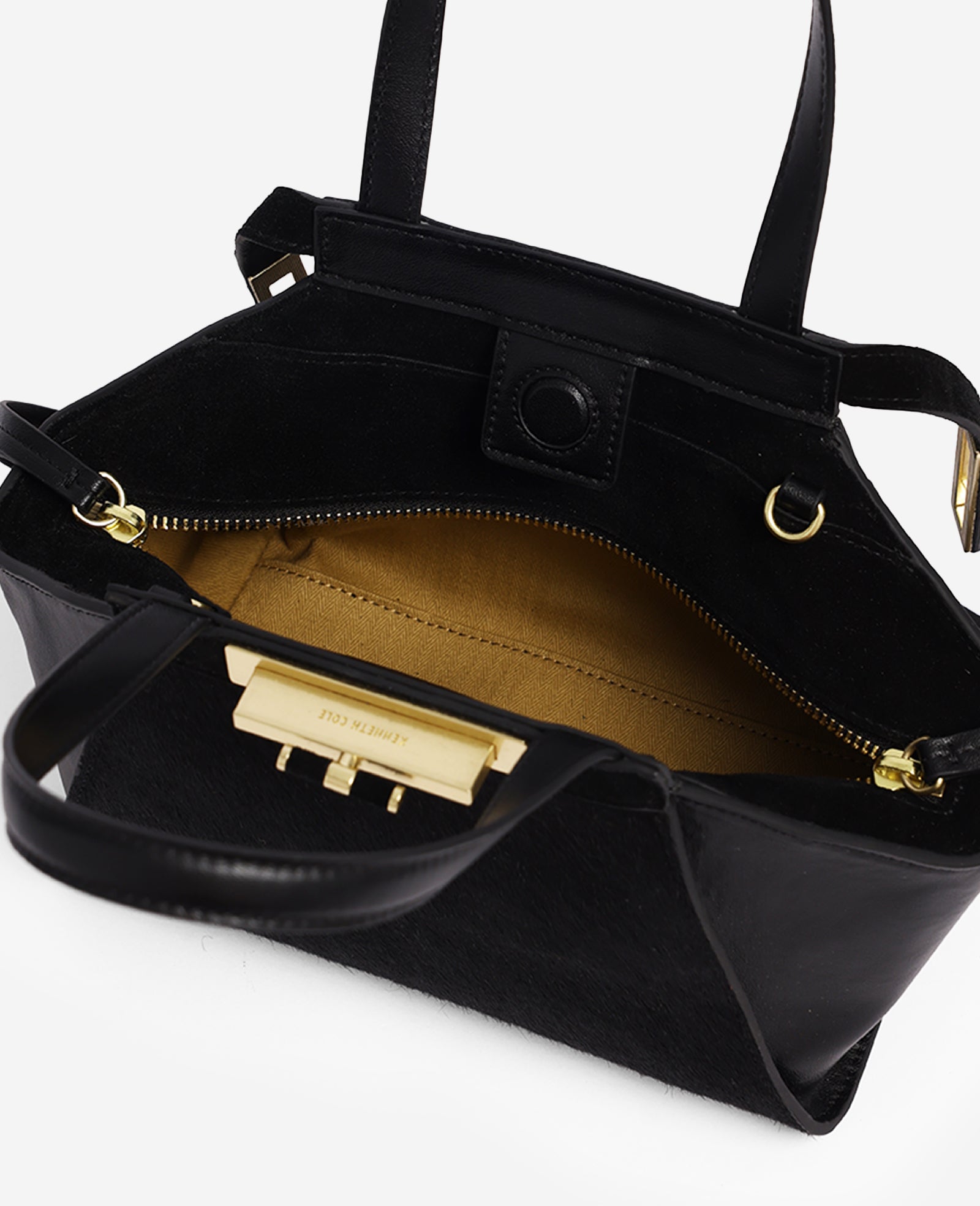 Kenneth Cole Reaction Bags Crosby Small Satchel borsa nera in pelle