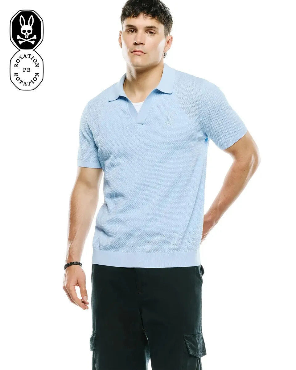 Psycho Bunny Men's Polos MENS DEVON KNIT POLO MT0100169 polo 434 Skyway XXS-XXXL cotone
