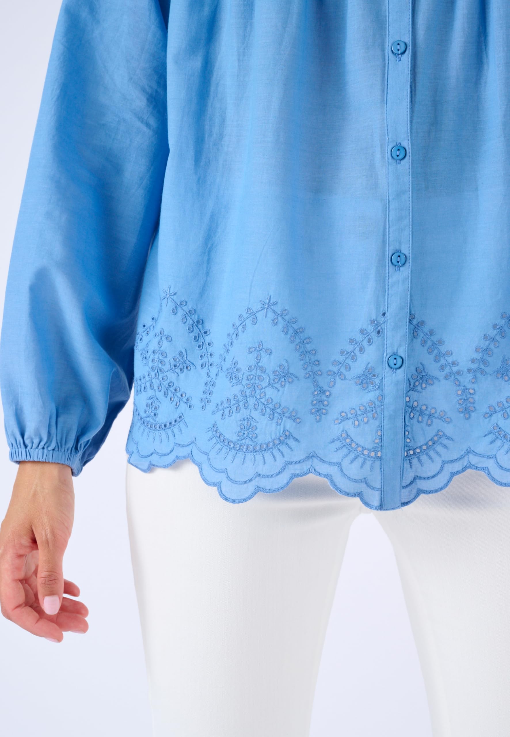 Damart Prêt-à-porter Camicetta base ricamata donna in cotone biologico