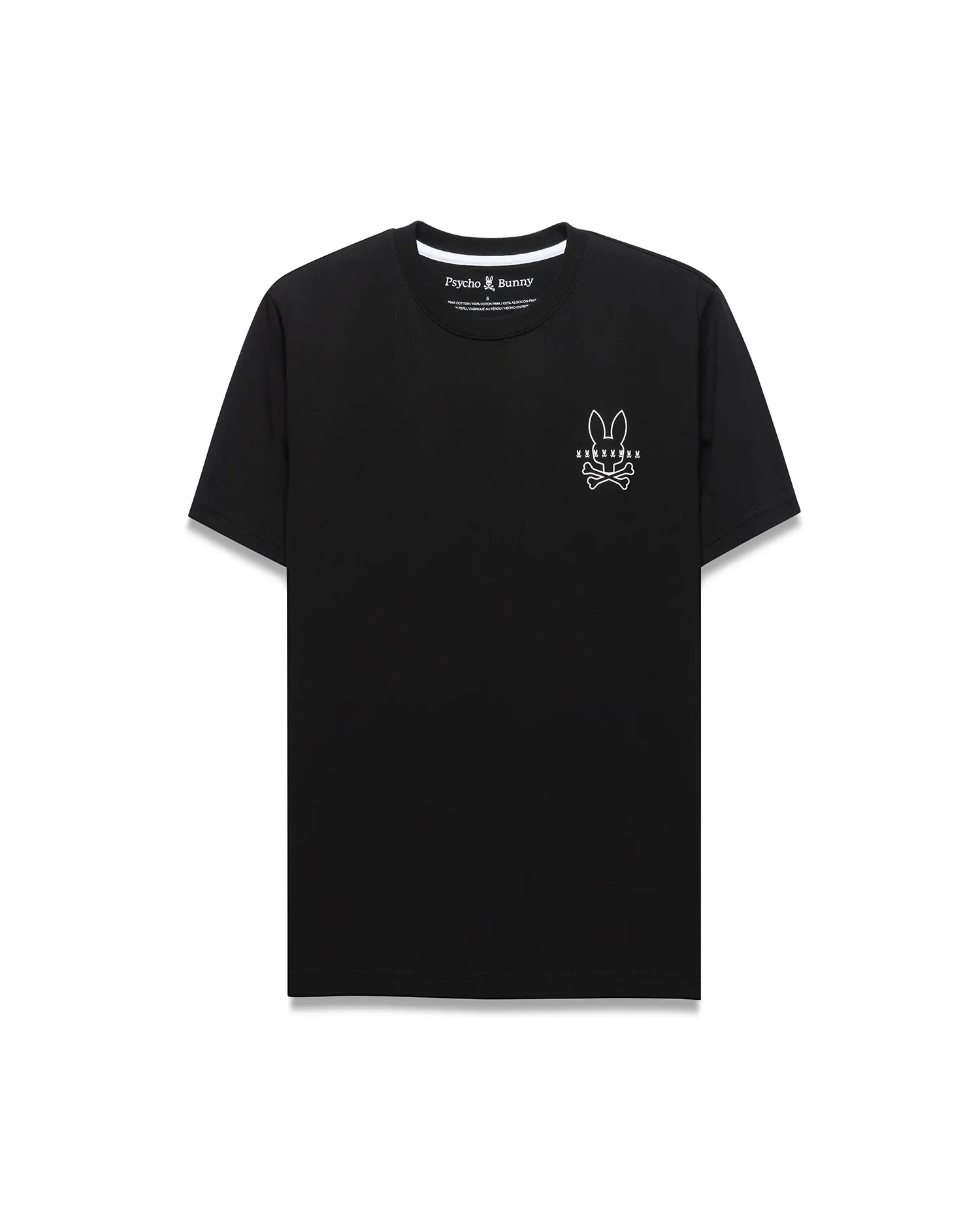 Psycho Bunny Men's Tees MENS PIERS PIMA COTTON BACK GRAPHIC TEE - MT0200366 t-shirt uomo nera