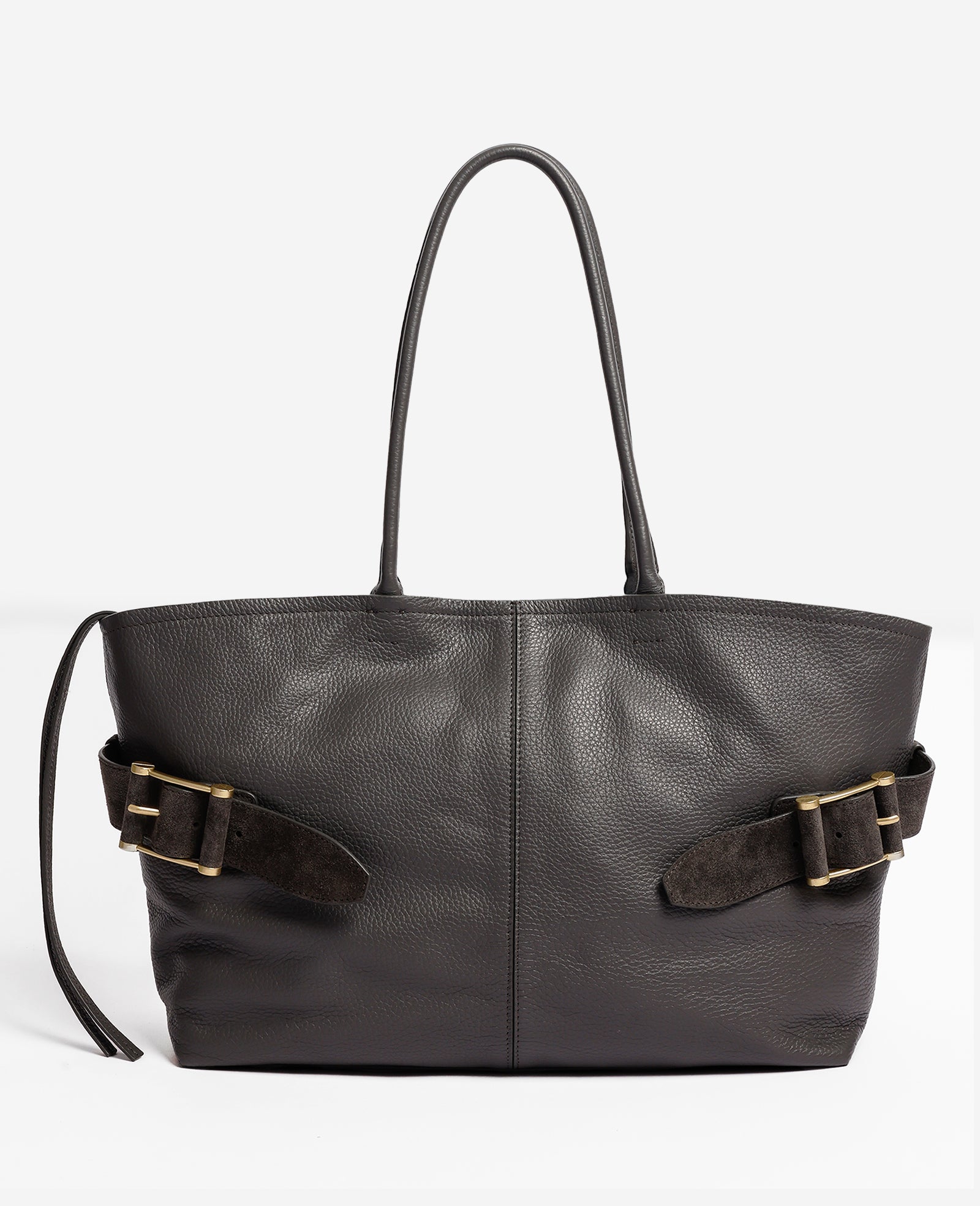 Kenneth Cole Reaction Bags Bowery Leather Tote borsa Steel in pelle