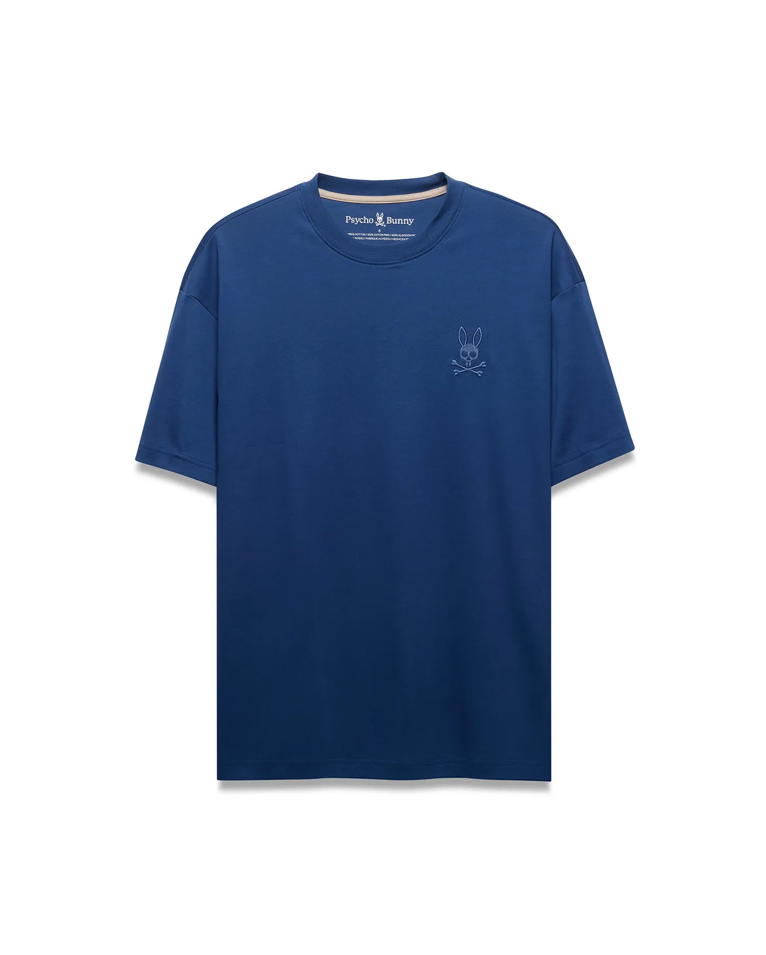 Psycho Bunny Men's Tees Oscar MT0200217 t-shirt blu oversize