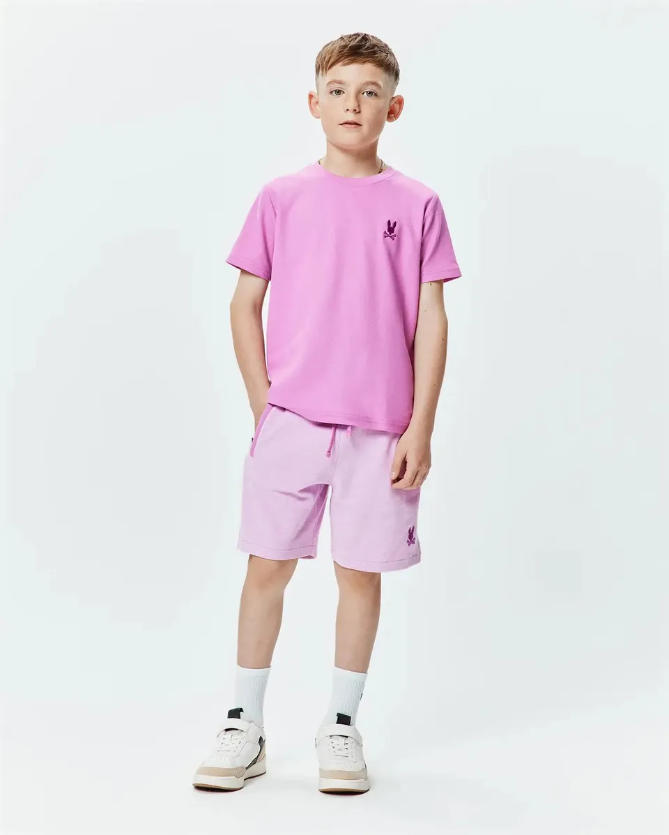 Psycho Bunny Kids Tees Taylor Pique Tee maglietta lilla bambini in piqué