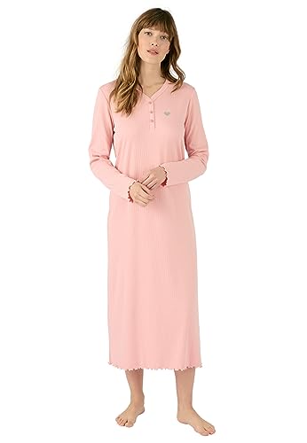 Damart Homewear Camicia da notte in maglia Interlock a costine donna