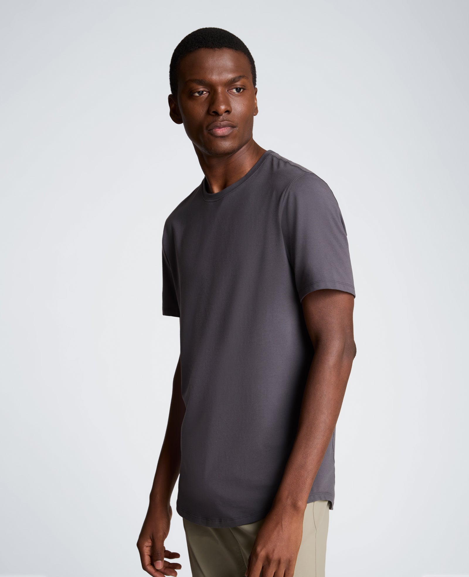 Kenneth Cole Reaction Clothing Performance Crew Neck T-Shirt maglietta antracite S cotone elasticizzato