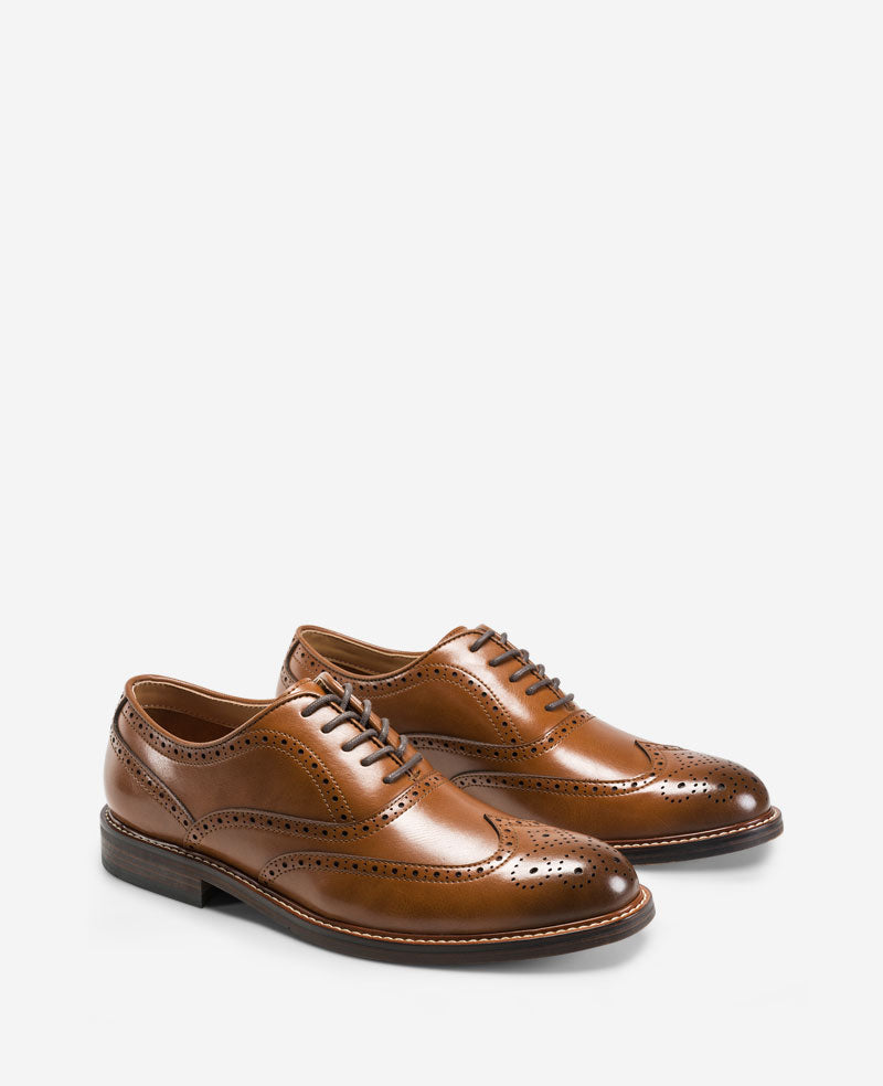 Kenneth Cole Reaction Shoes REACTION - Lance Wingtip Brogue Oxford scarpe brogue uomo cognac