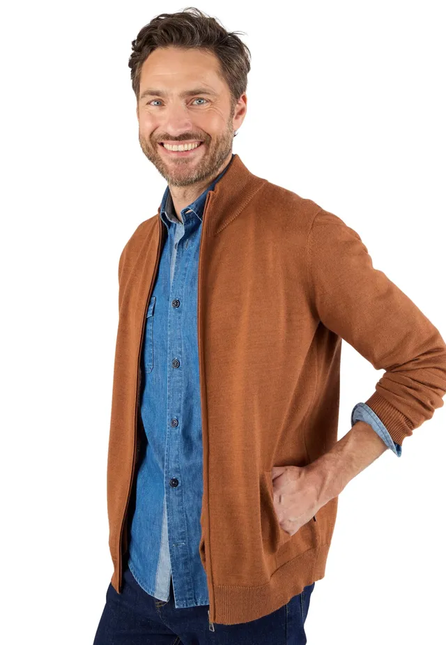 Damart Prêt-à-porter Gilet con zip a collo alto da uomo gilet lana taglia S