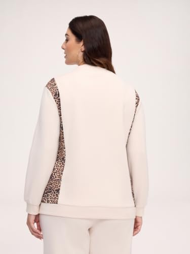 Fiorella Rubino Maglie e felpe Felpa aperta con inserti animalier M Plus
