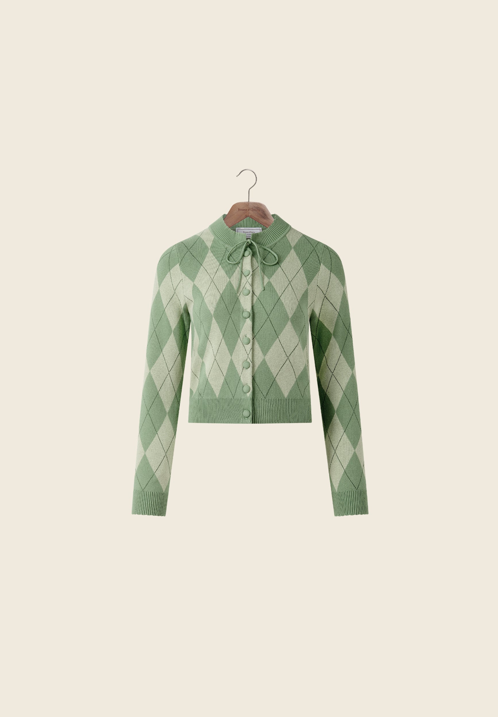 House Of Sunny Women's Knitwear Argyle Lounge Cardigan cardigan corto