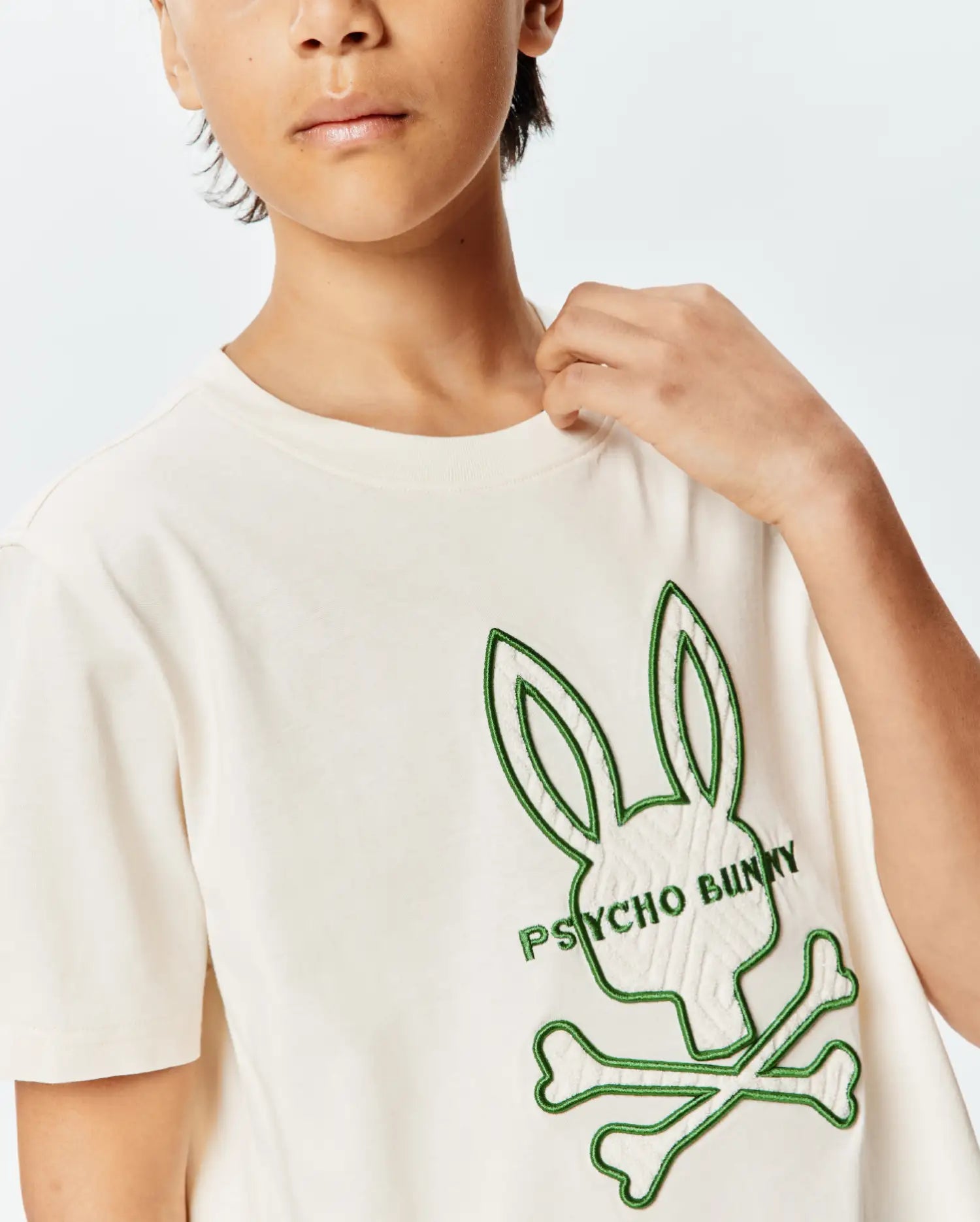 Psycho Bunny Kids Tees Craig Graphic Tee T-shirt bianca in Pima