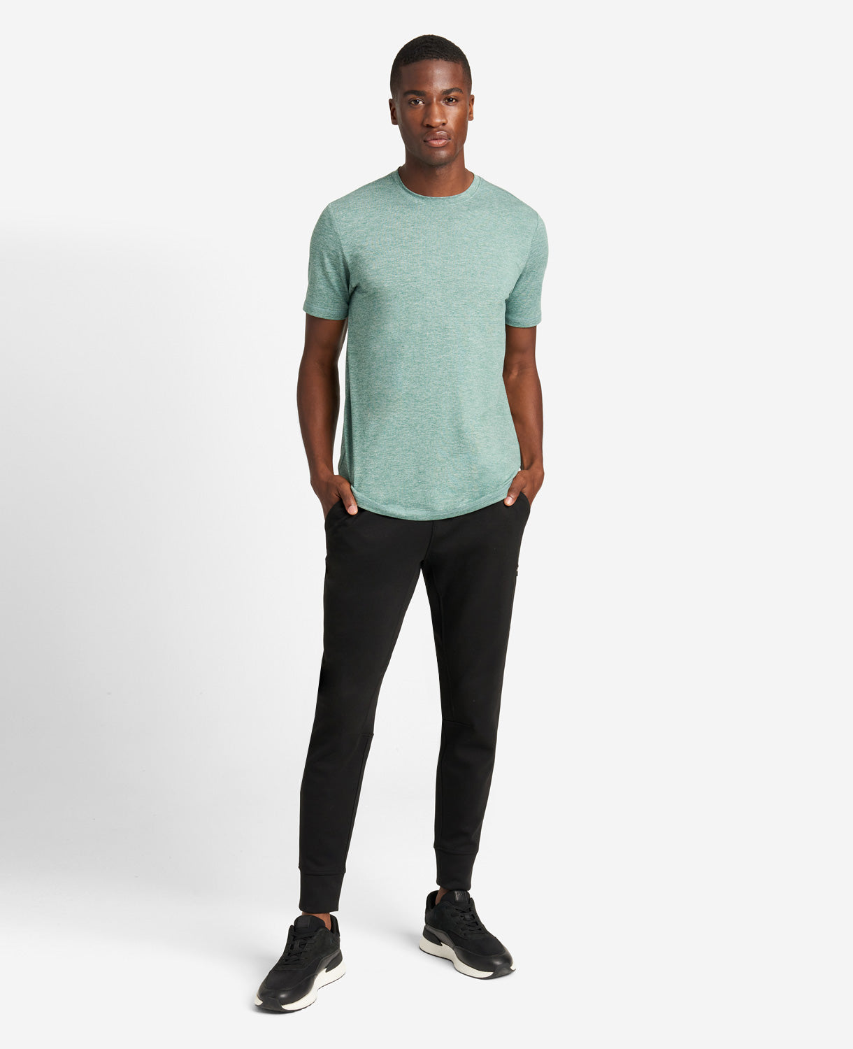 Kenneth Cole Reaction Clothing Essential Crew Neck Active Tee t-shirt blu mélange stretch