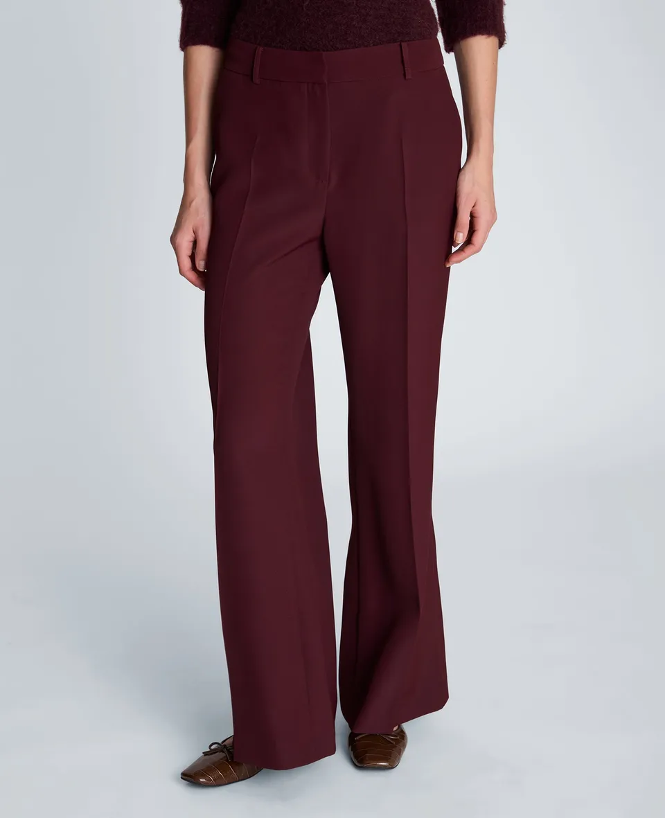 Kenneth Cole Reaction Clothing Fly Front Mid Rise Flare Pant pantaloni svasati rosso twill