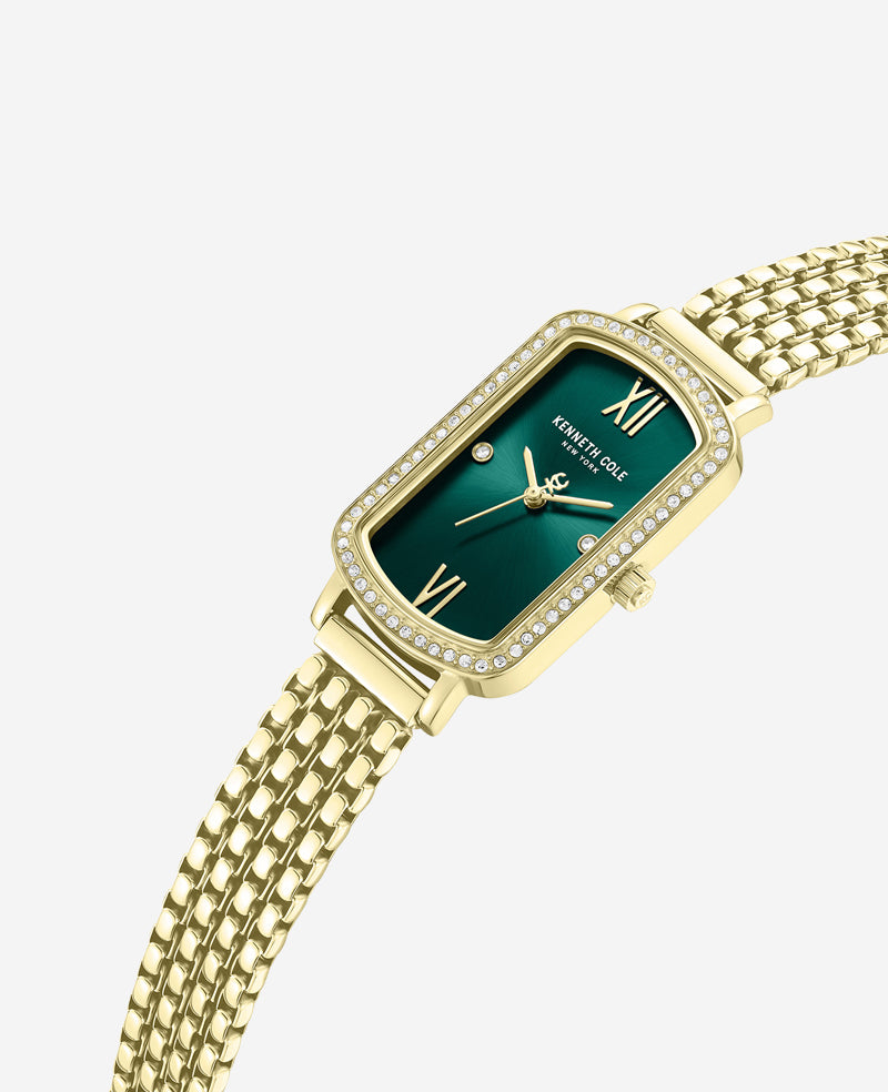 Kenneth Cole Reaction Watches Classic Bracelet Watch orologio dorato quadrante verde