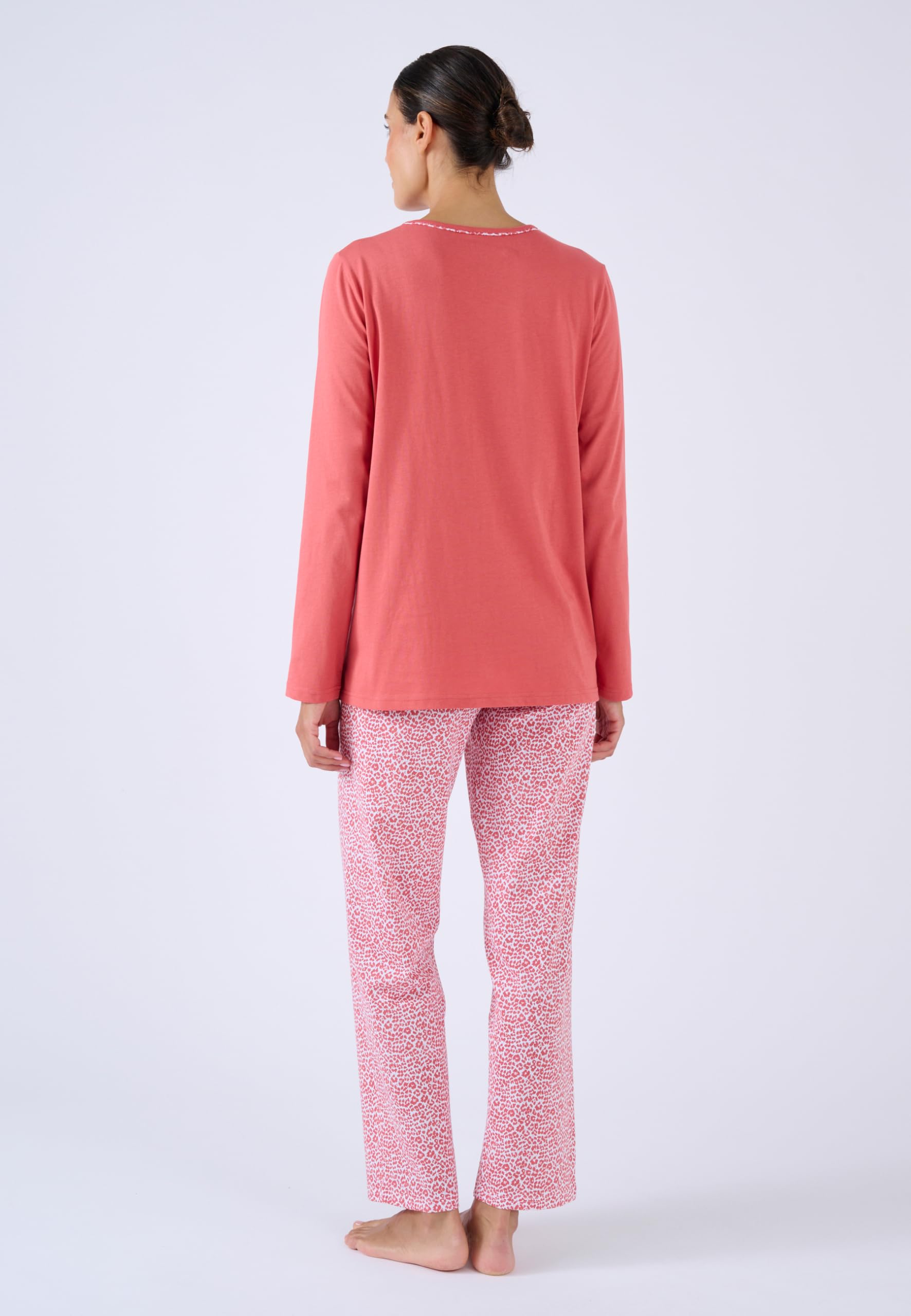 Damart Homewear Pigiama in puro cotone donna rosa animale