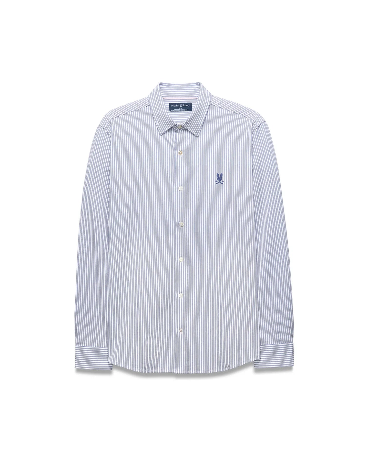 Psycho Bunny Men's Shirts MEN'S JIM PIMA STRIPE KNIT SHIRT - MT0300267 camicia uomo blu righe