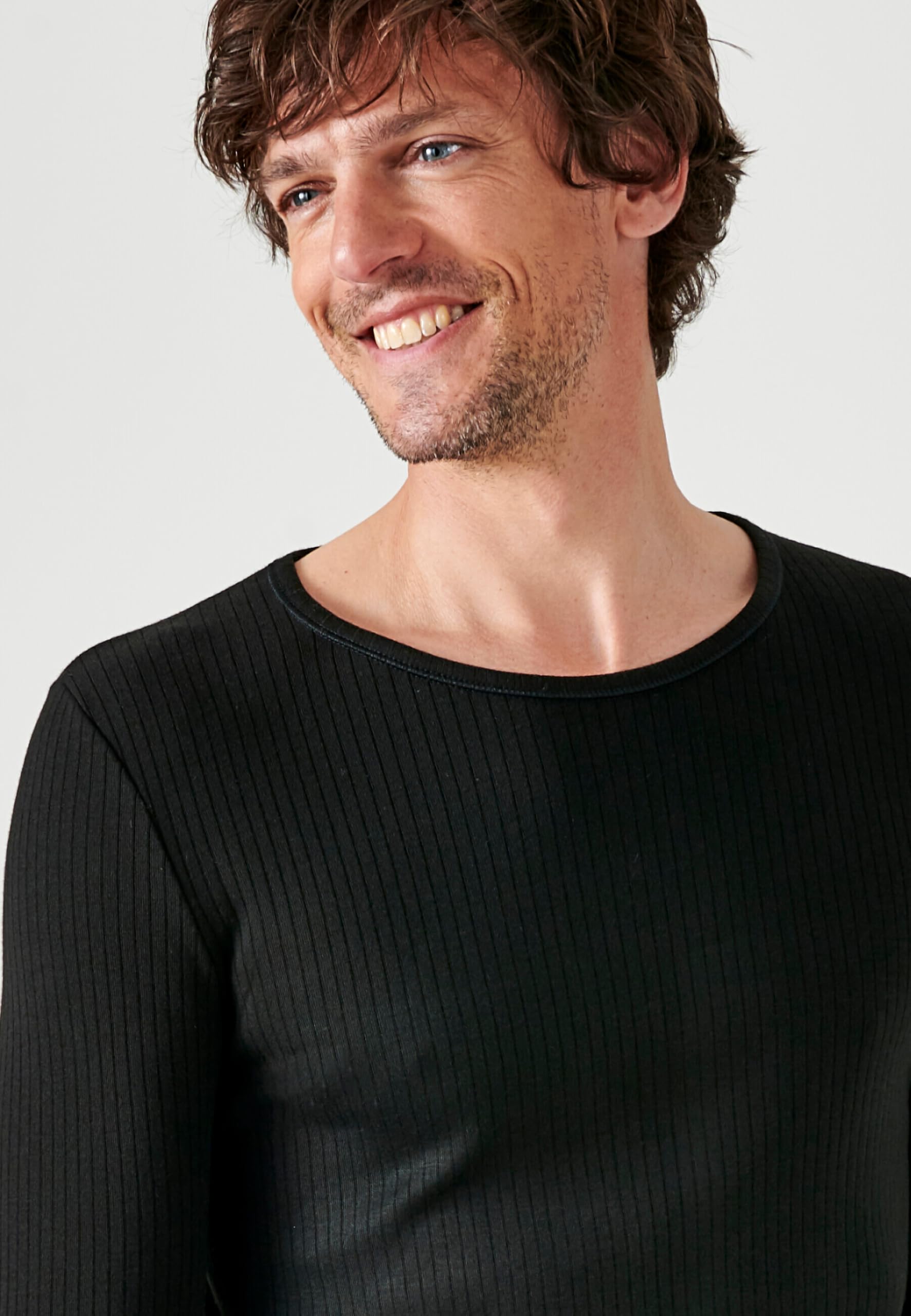Damart Prêt-à-porter Tee Shirt Manches Longues maglia uomo nera